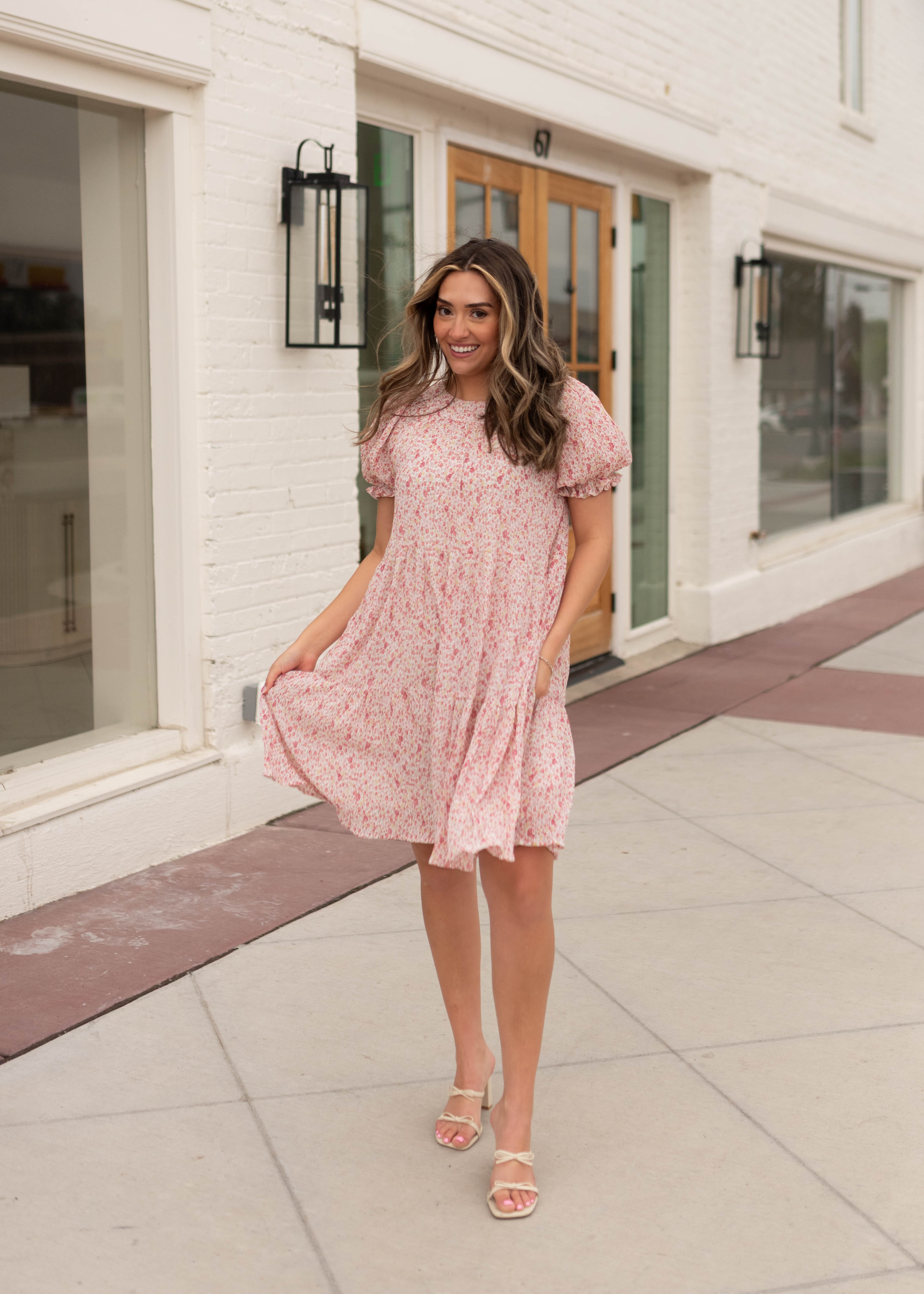 Lilliana Pink Floral Dress