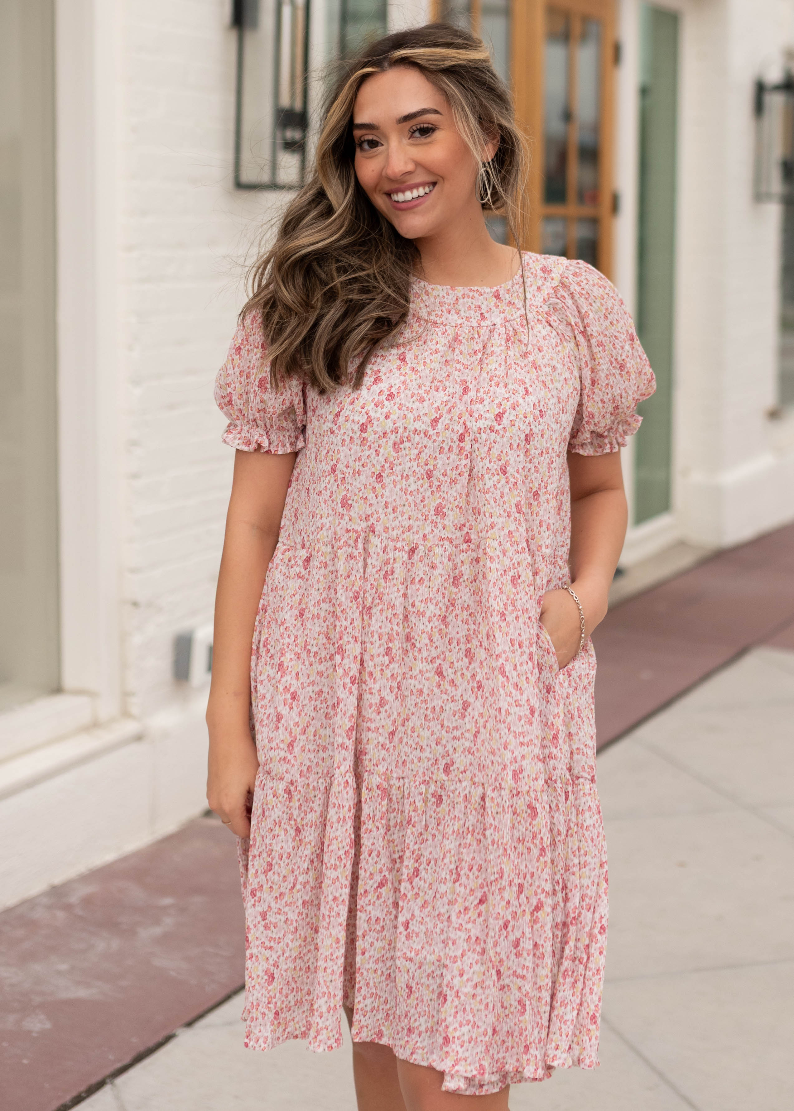 Lilliana Pink Floral Dress
