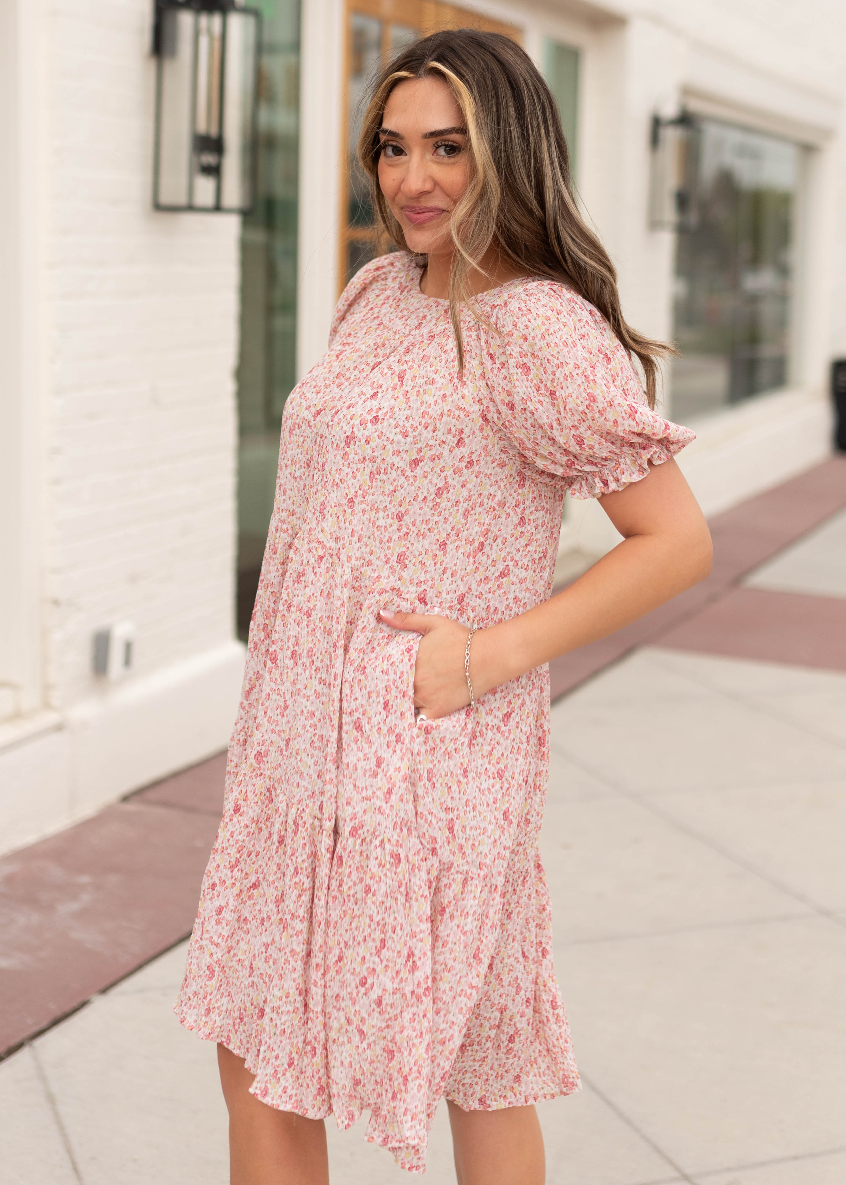 Lilliana Pink Floral Dress