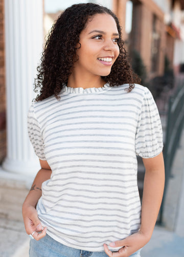 Lily Grey Striped Top