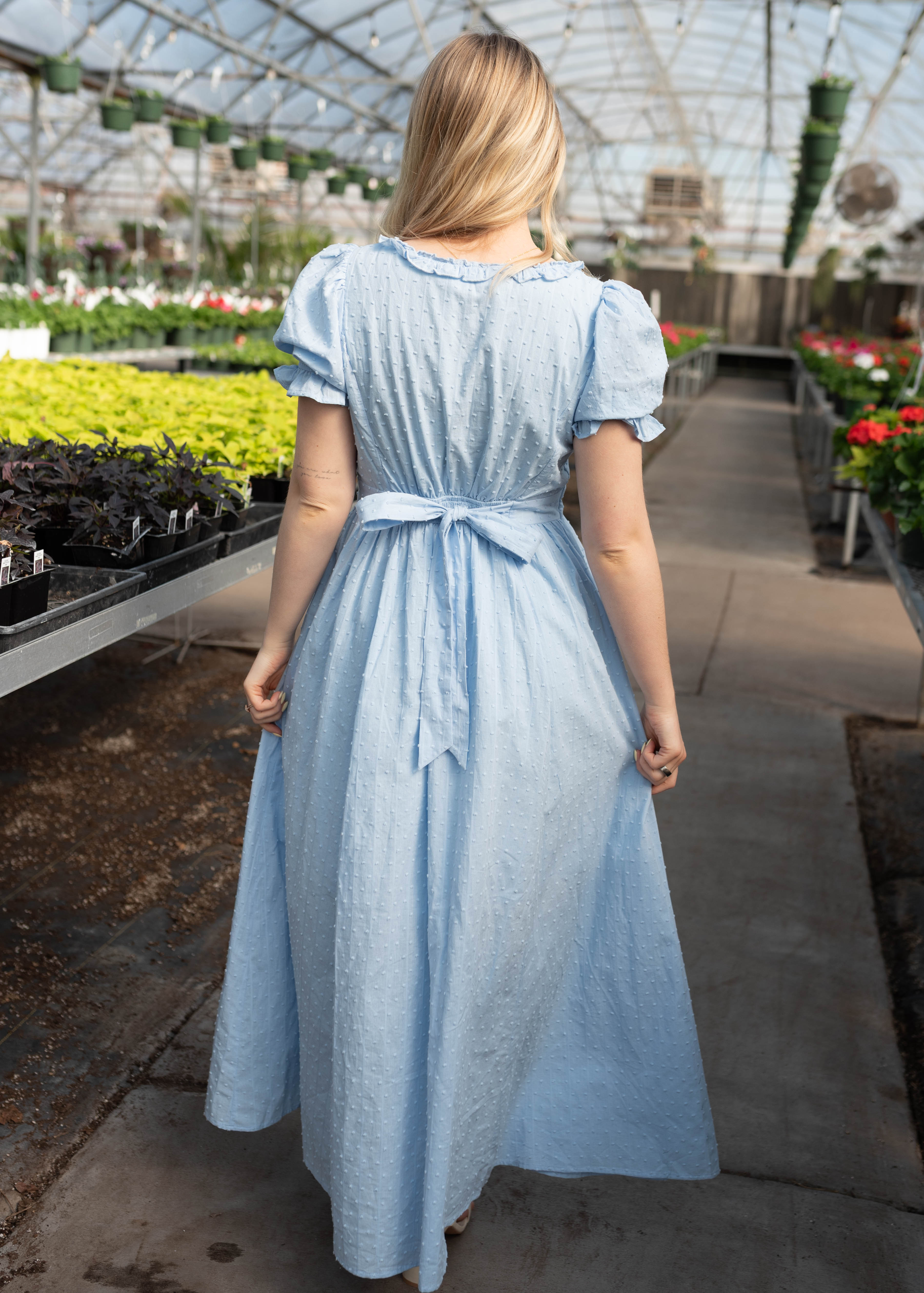 Linda Blue Swiss Dot Dress
