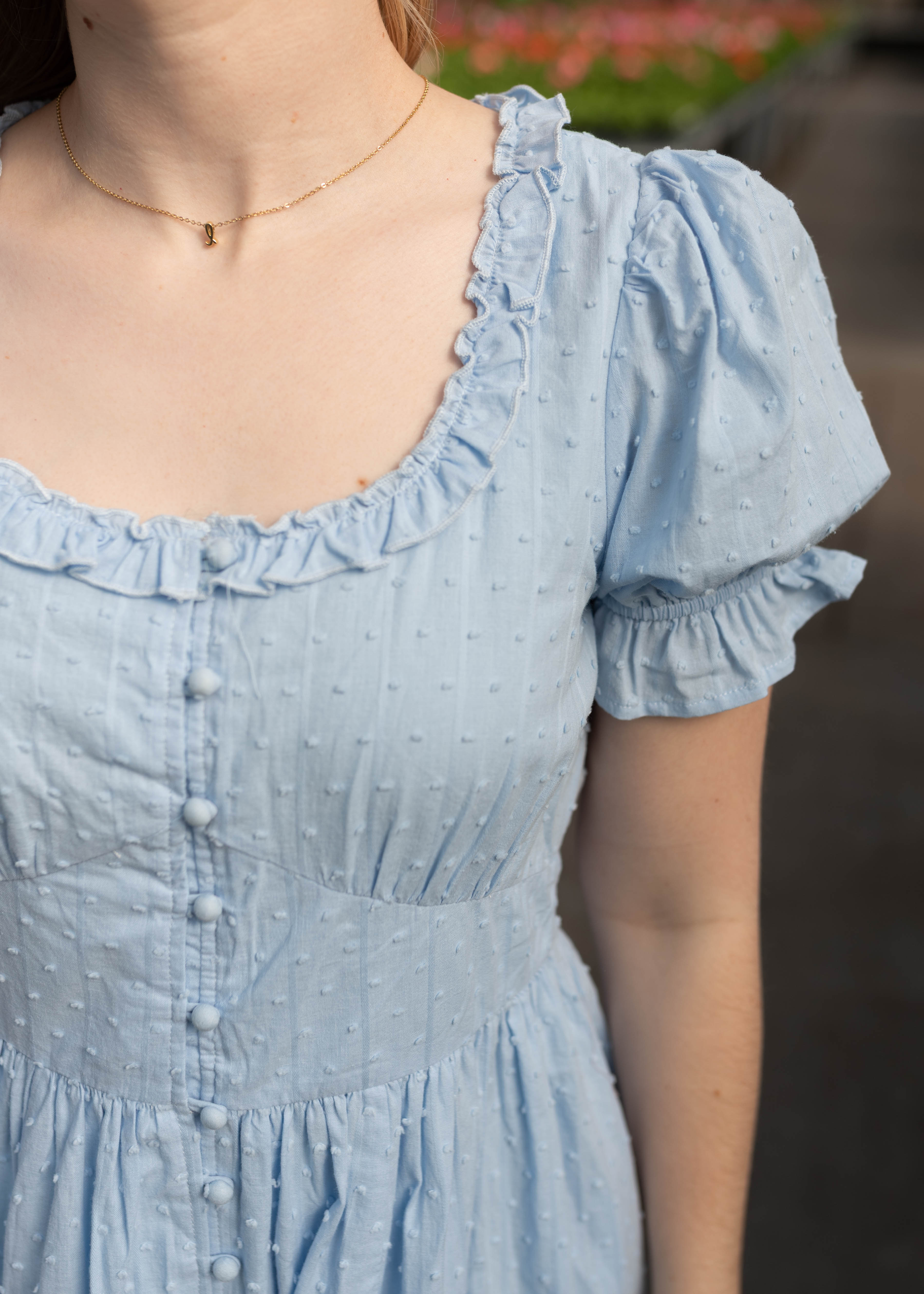 Linda Blue Swiss Dot Dress
