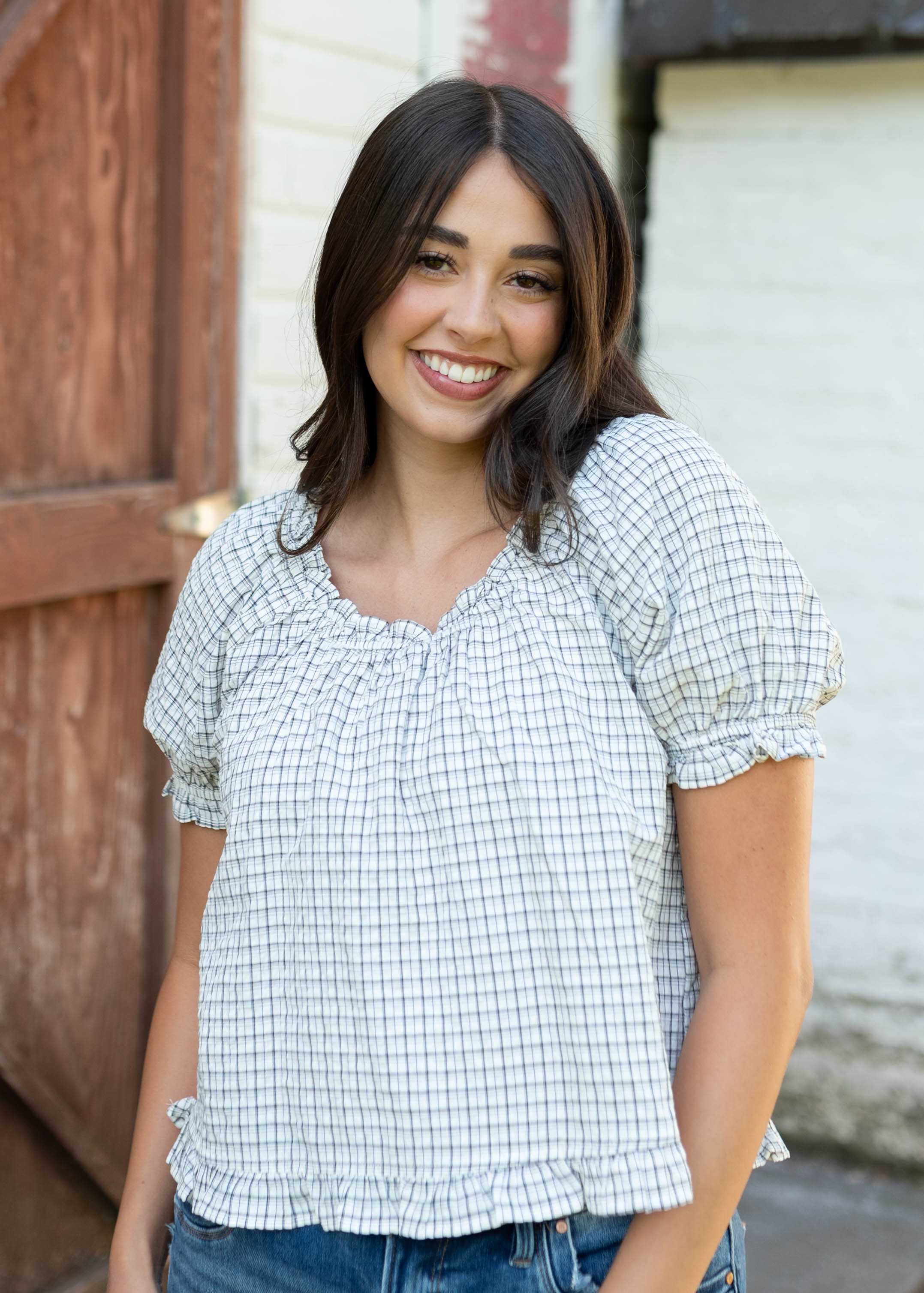 Liv Ivory Patterned Blouse