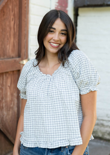 Liv Ivory Patterned Blouse