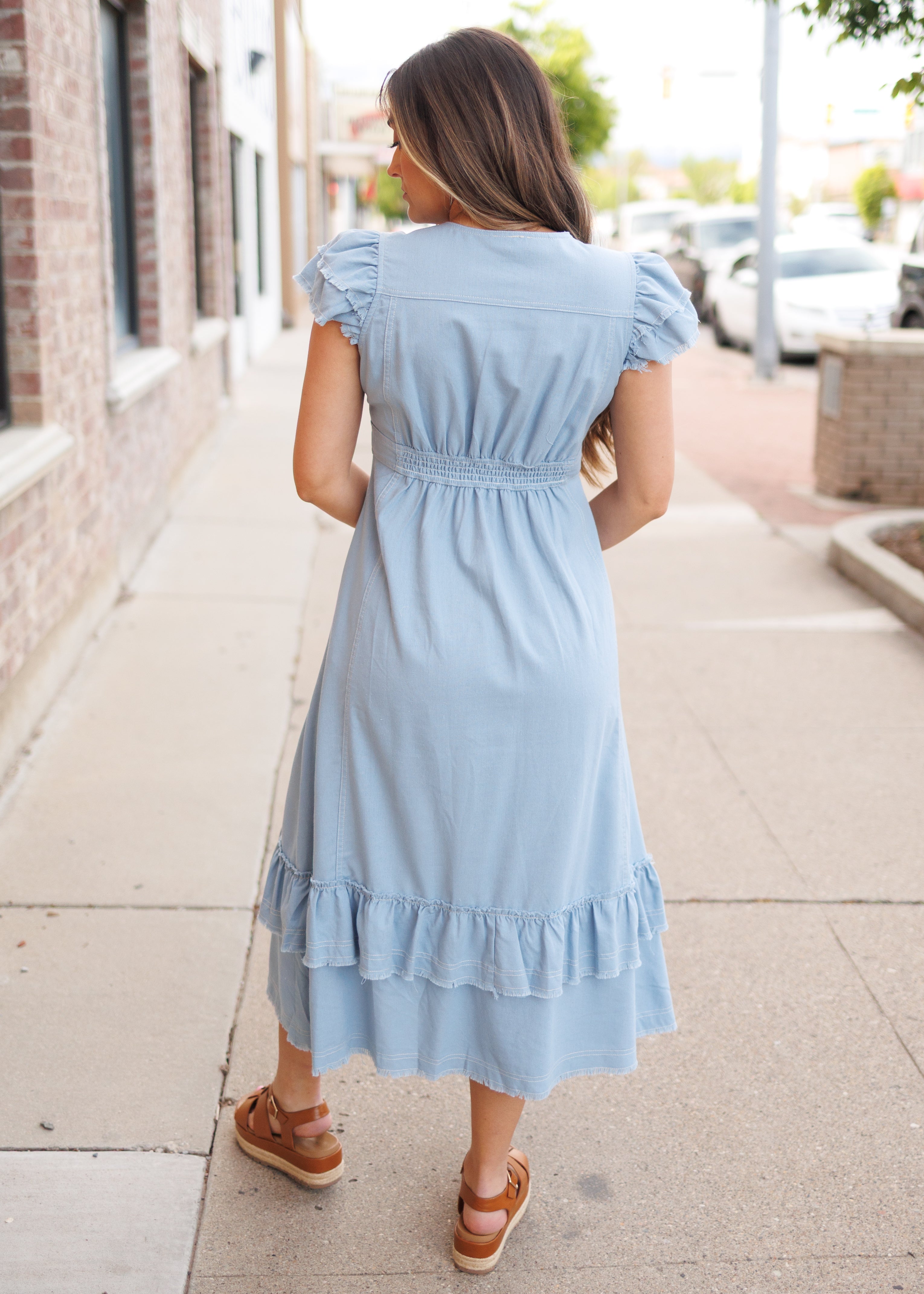 Lola Chambray Button Up Dress