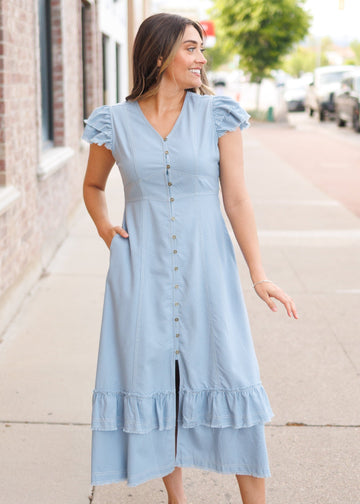 Lola Chambray Button Up Dress