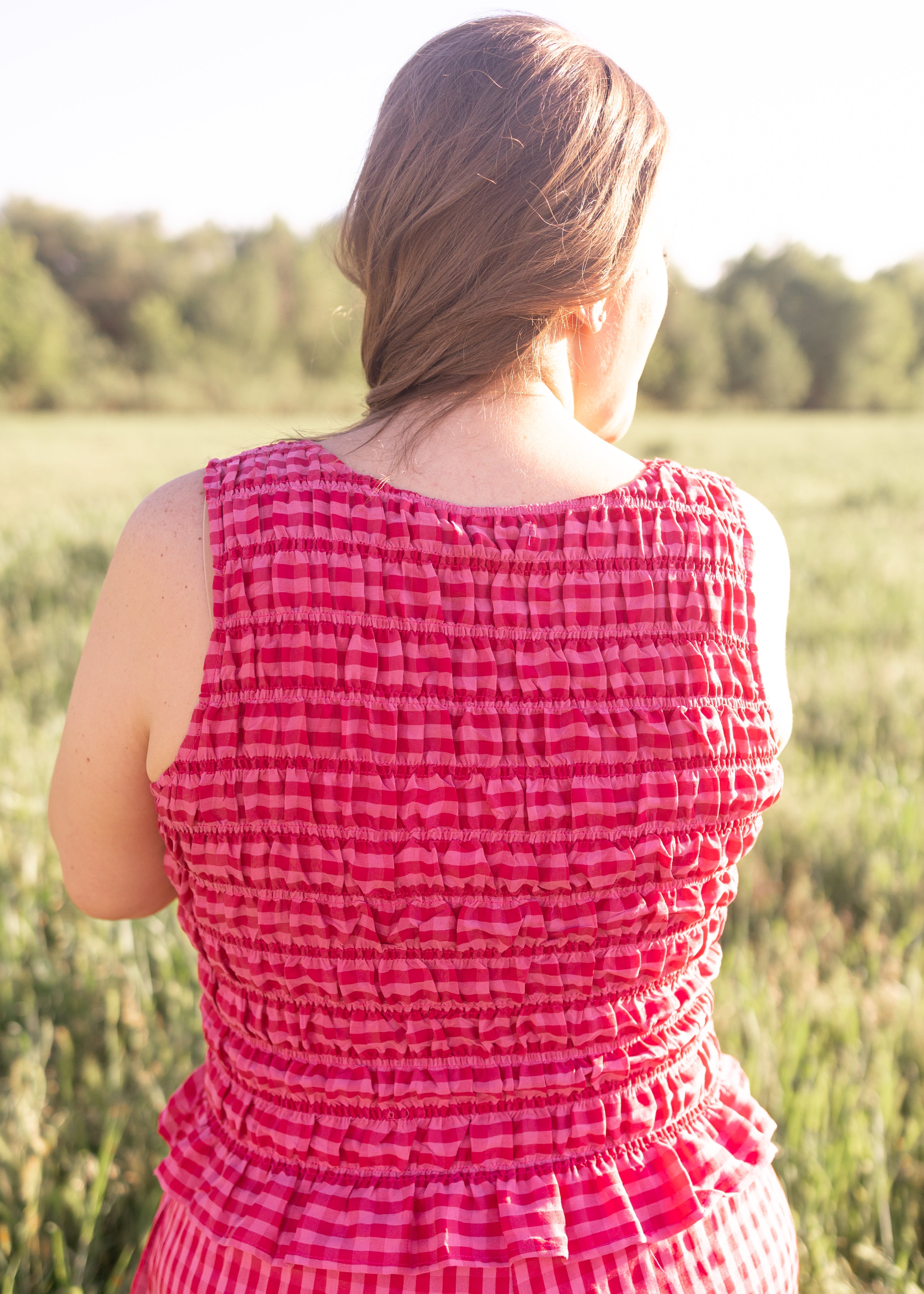 Lottie Fuchsia Gingham Tank