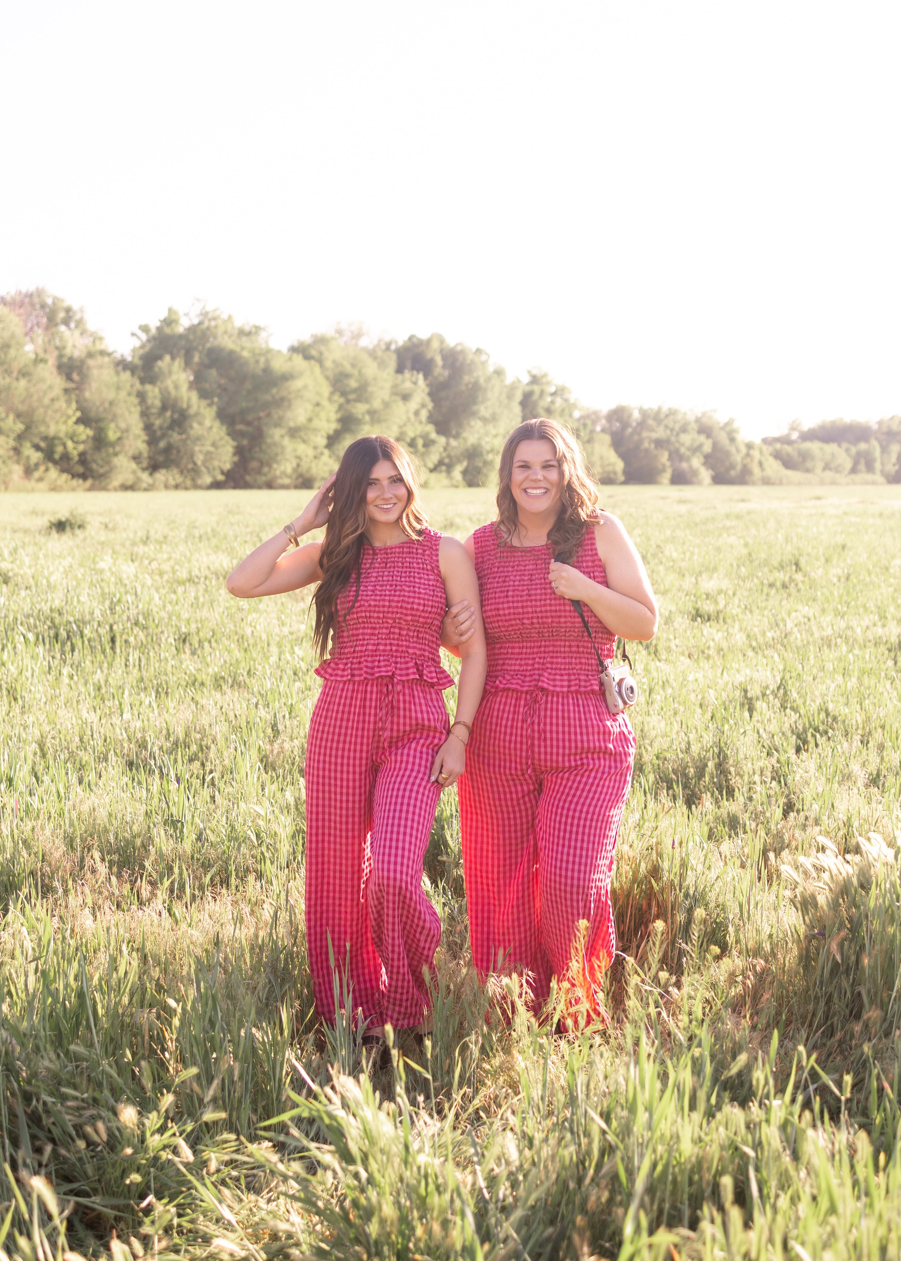 Lottie Fuchsia Gingham Pants