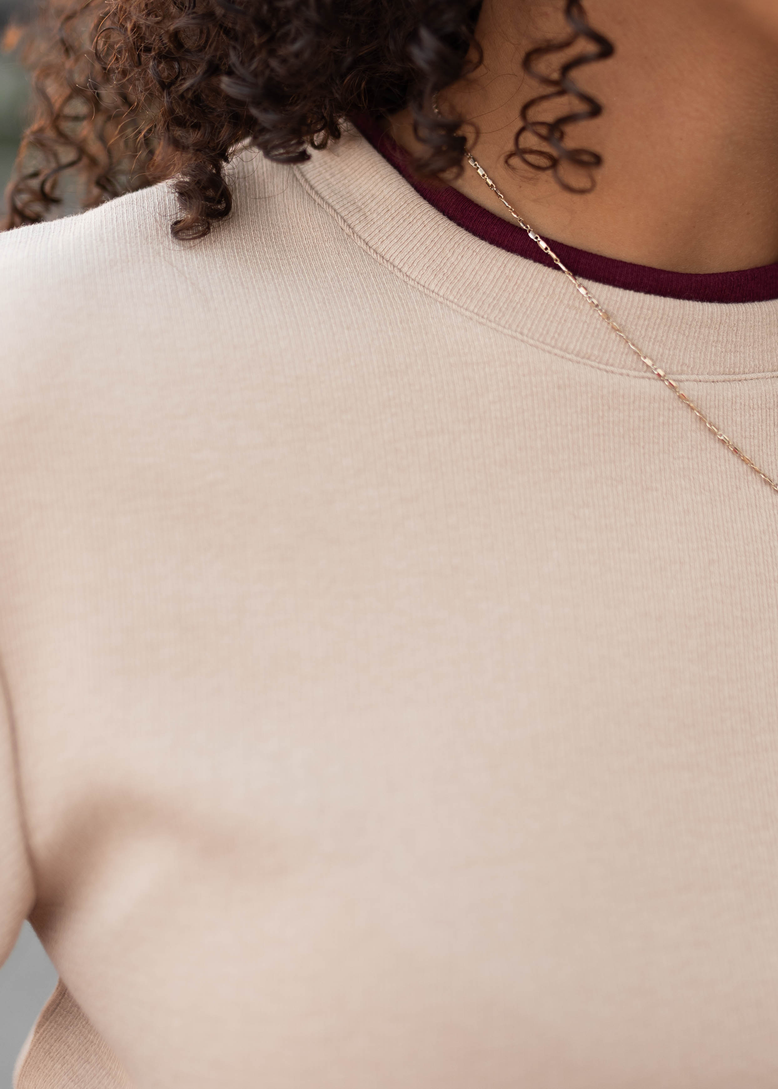 Lucy Tan & Burgundy Short Sleeve Tee