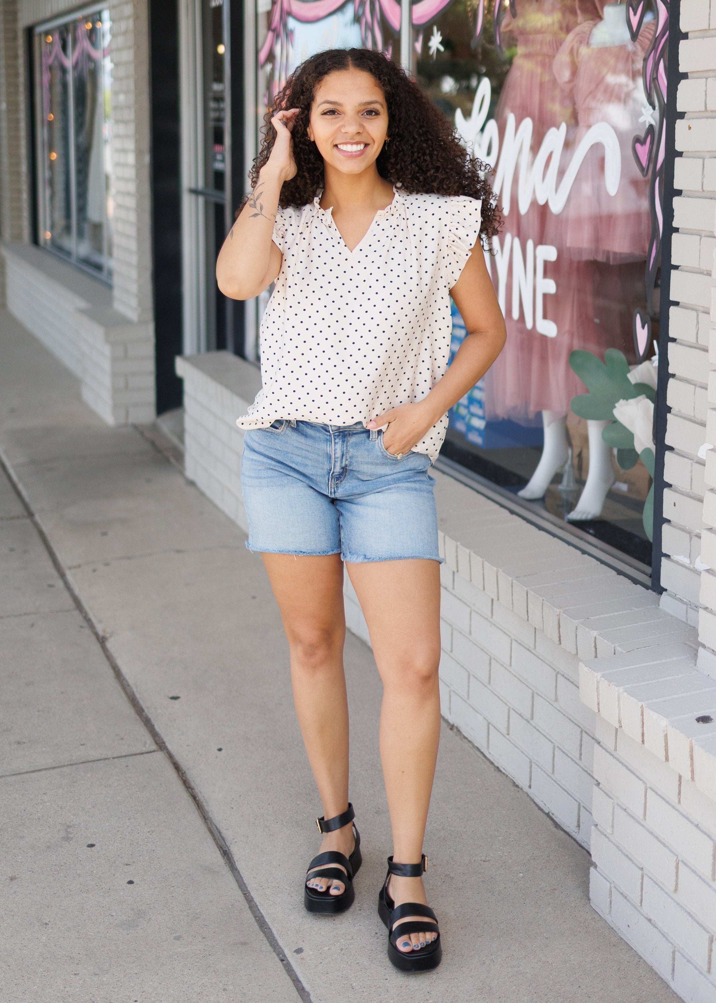 Mabel Cream Polka Dot Blouse