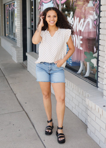 Mabel Cream Polka Dot Blouse