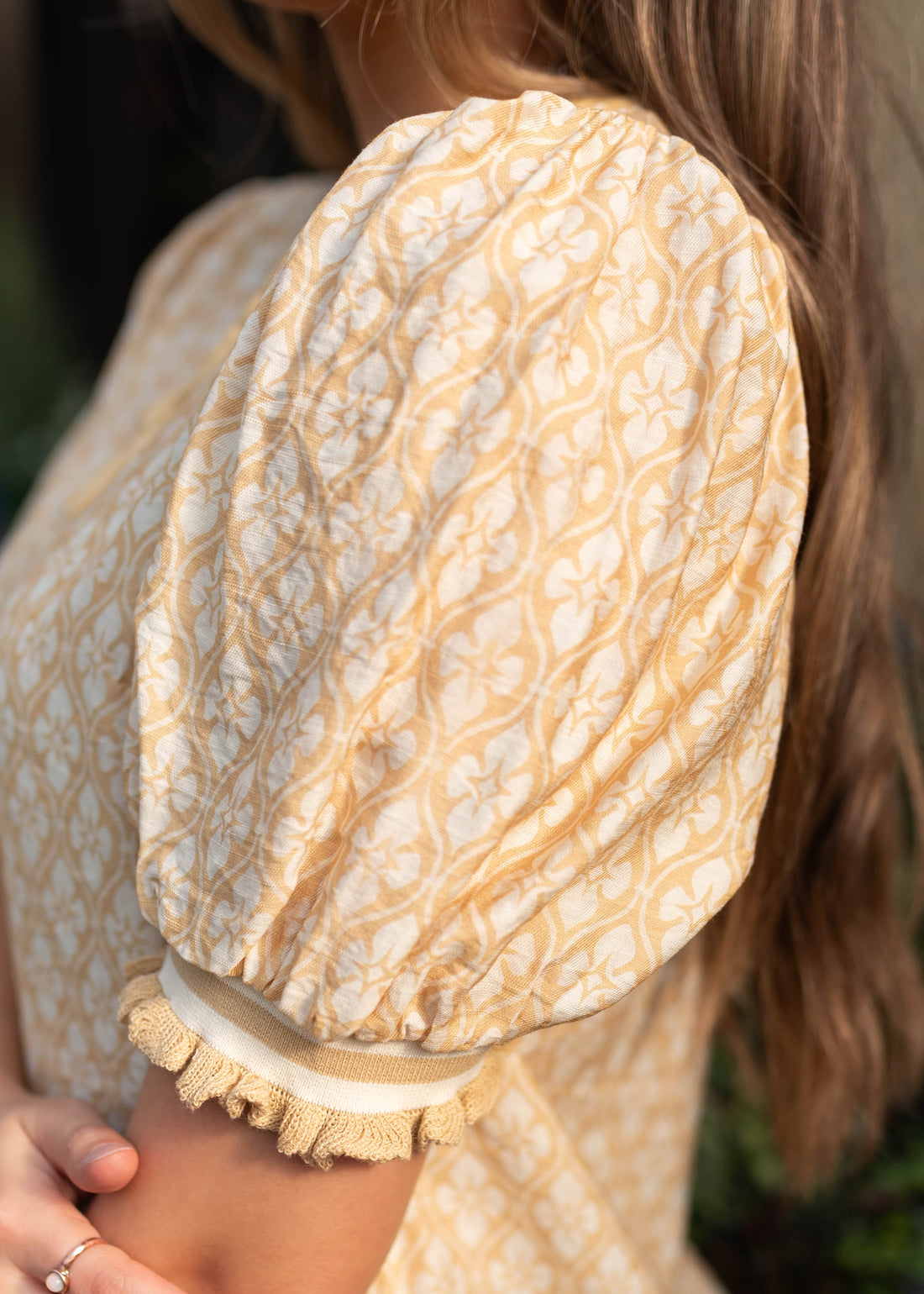Mabel Yellow Patterned Blouse
