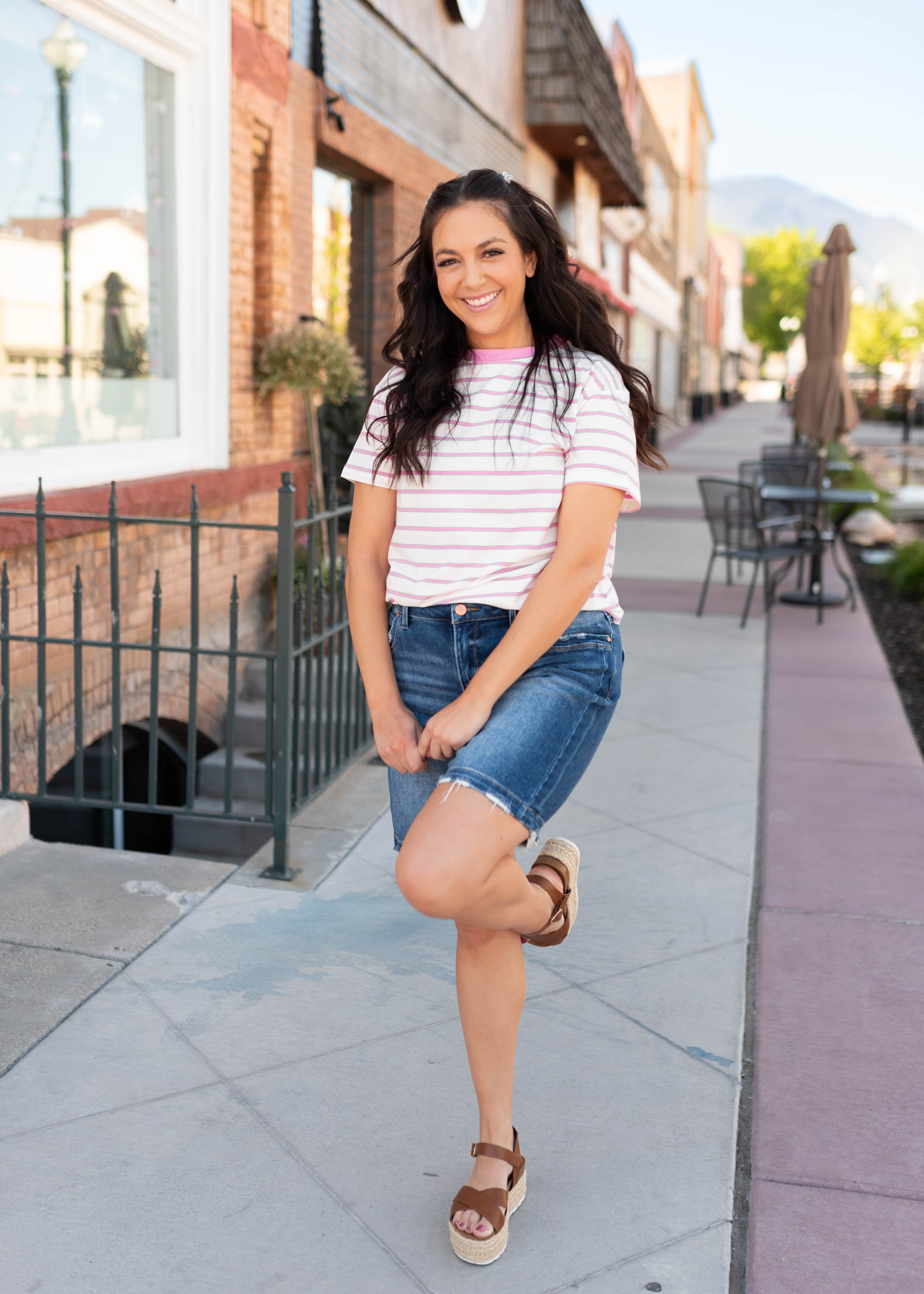 Maddison Pink Striped Top