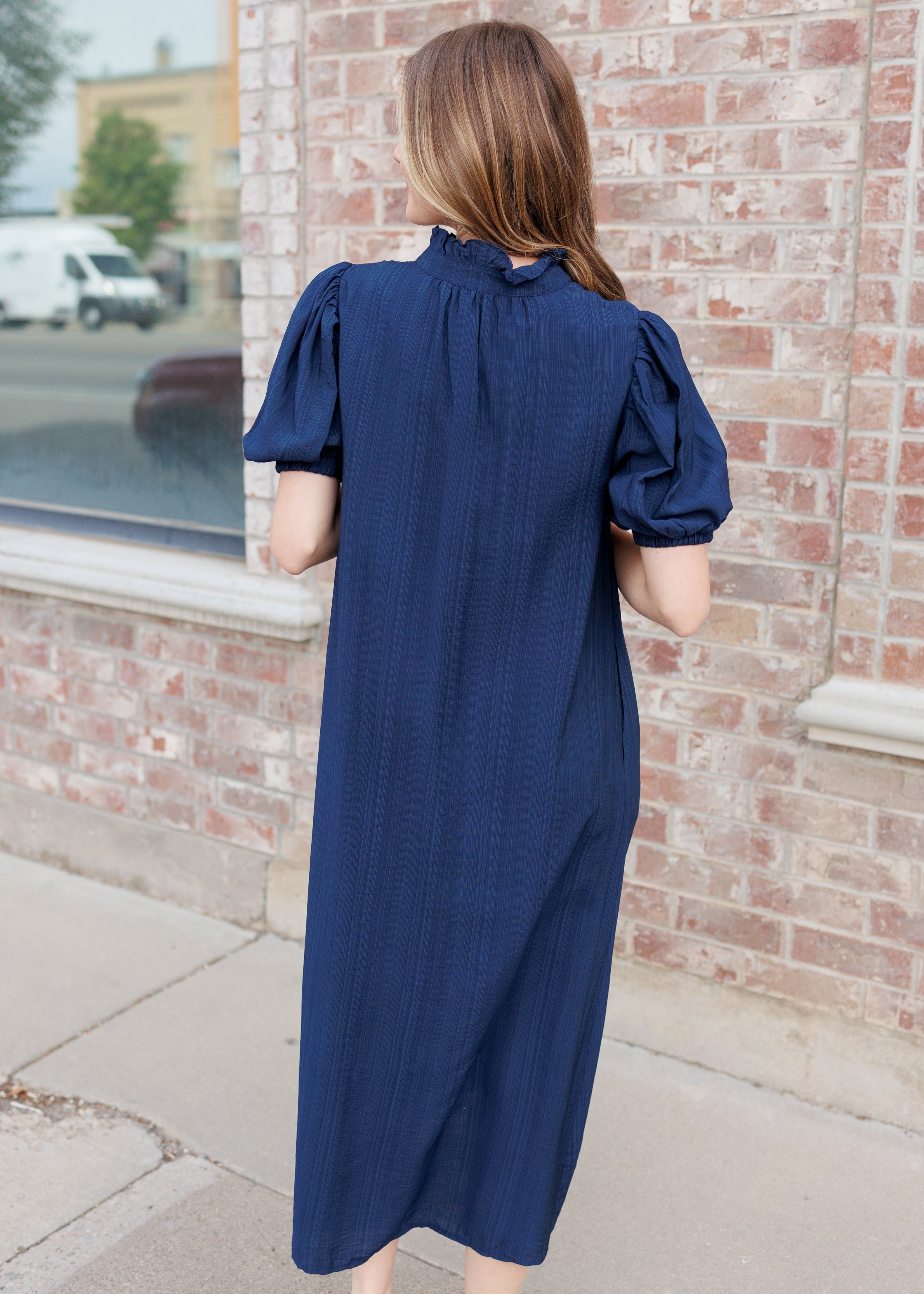 Madeline Navy Button Up Dress