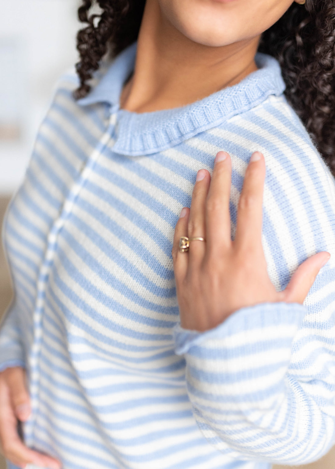 Madilynn Light Blue Striped Cardigan