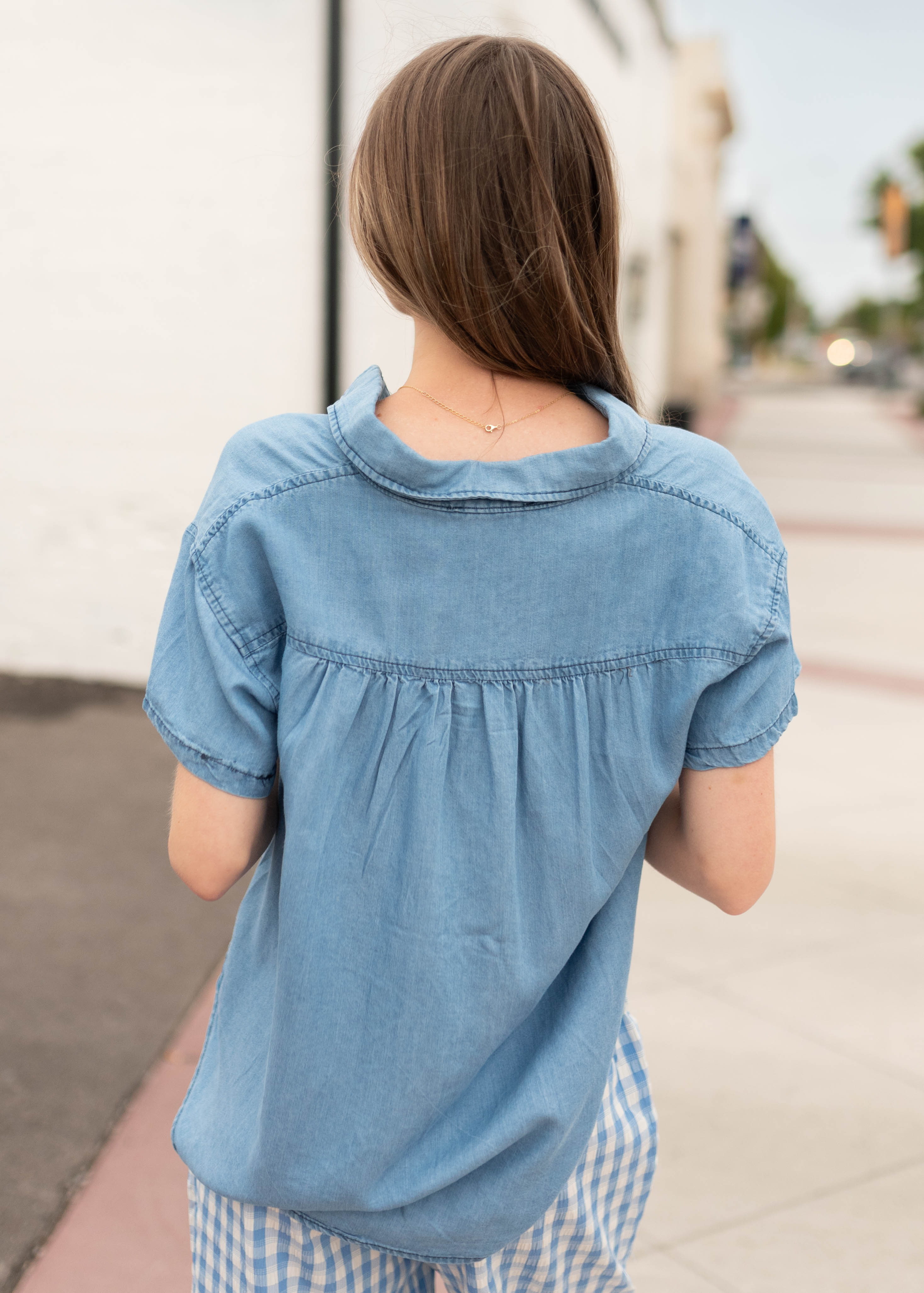 Maren Denim Collared Top