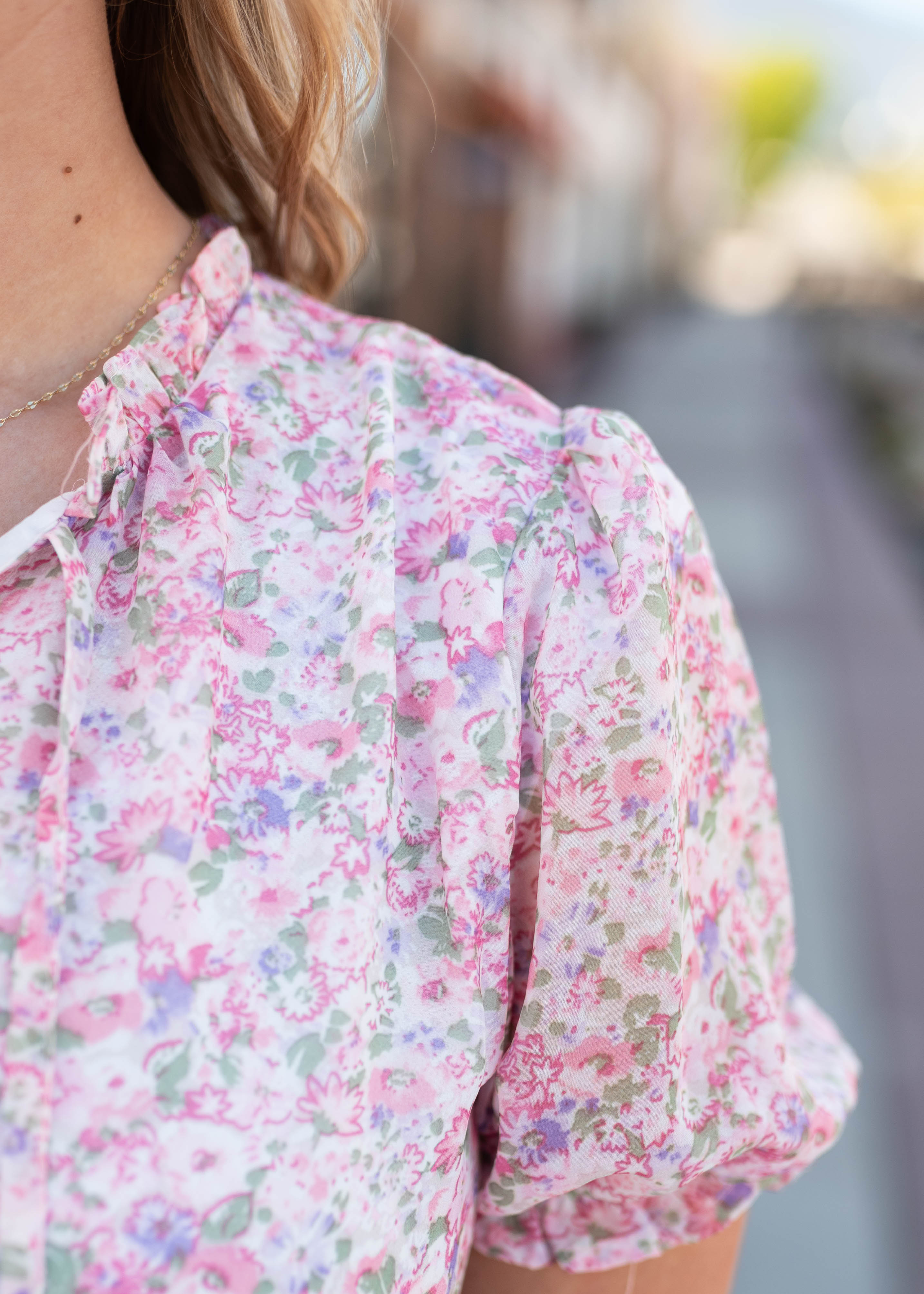 Margaret Pink Floral Tiered Dress