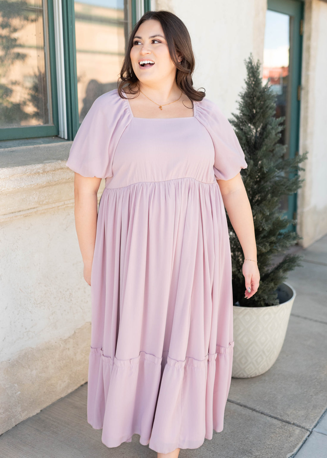 Margo Lilac Tiered Dress