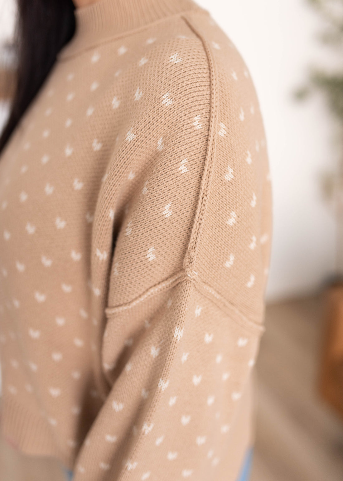 Margot Taupe Heart Sweater