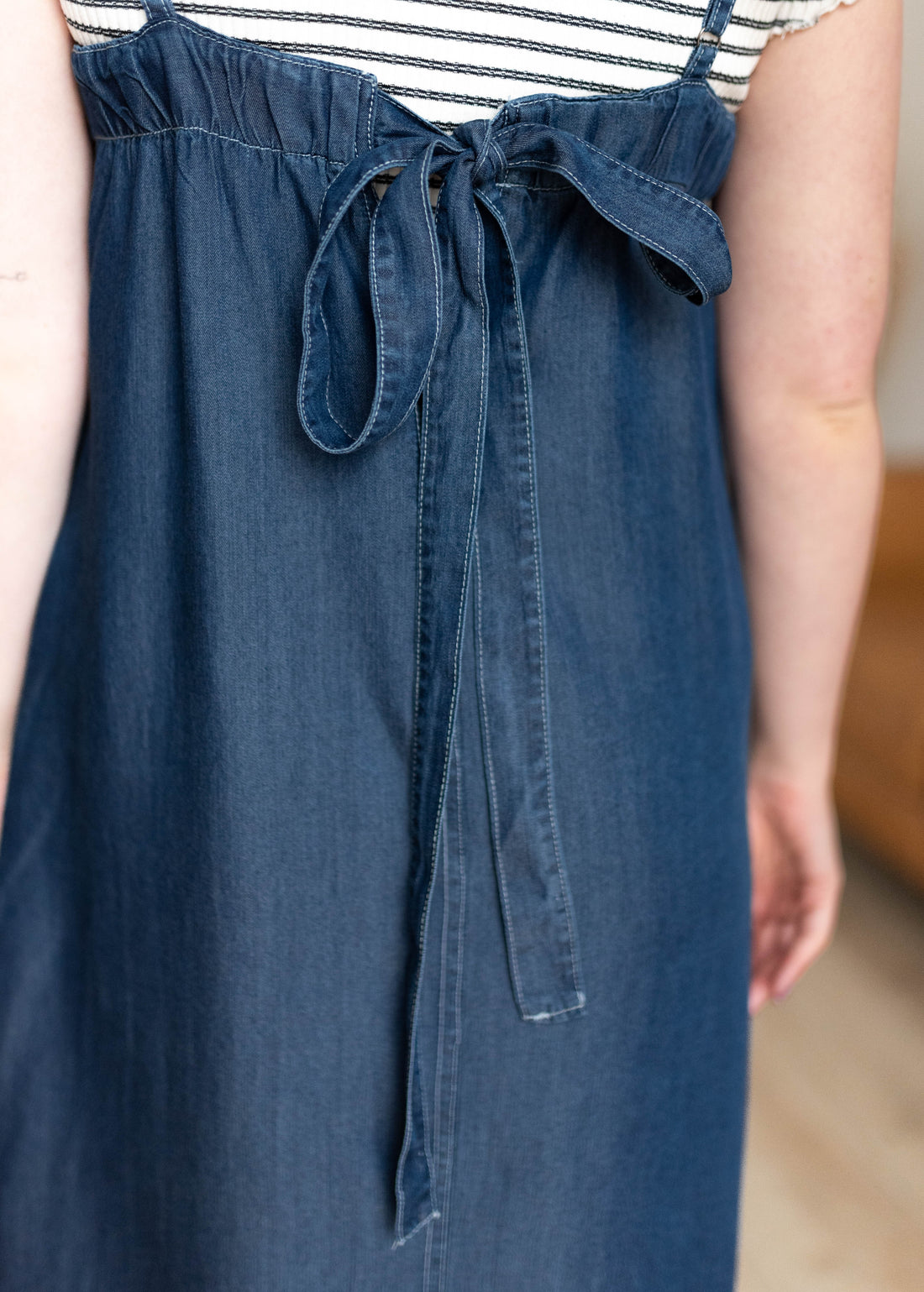 Marie Chambray Square Neck Dress