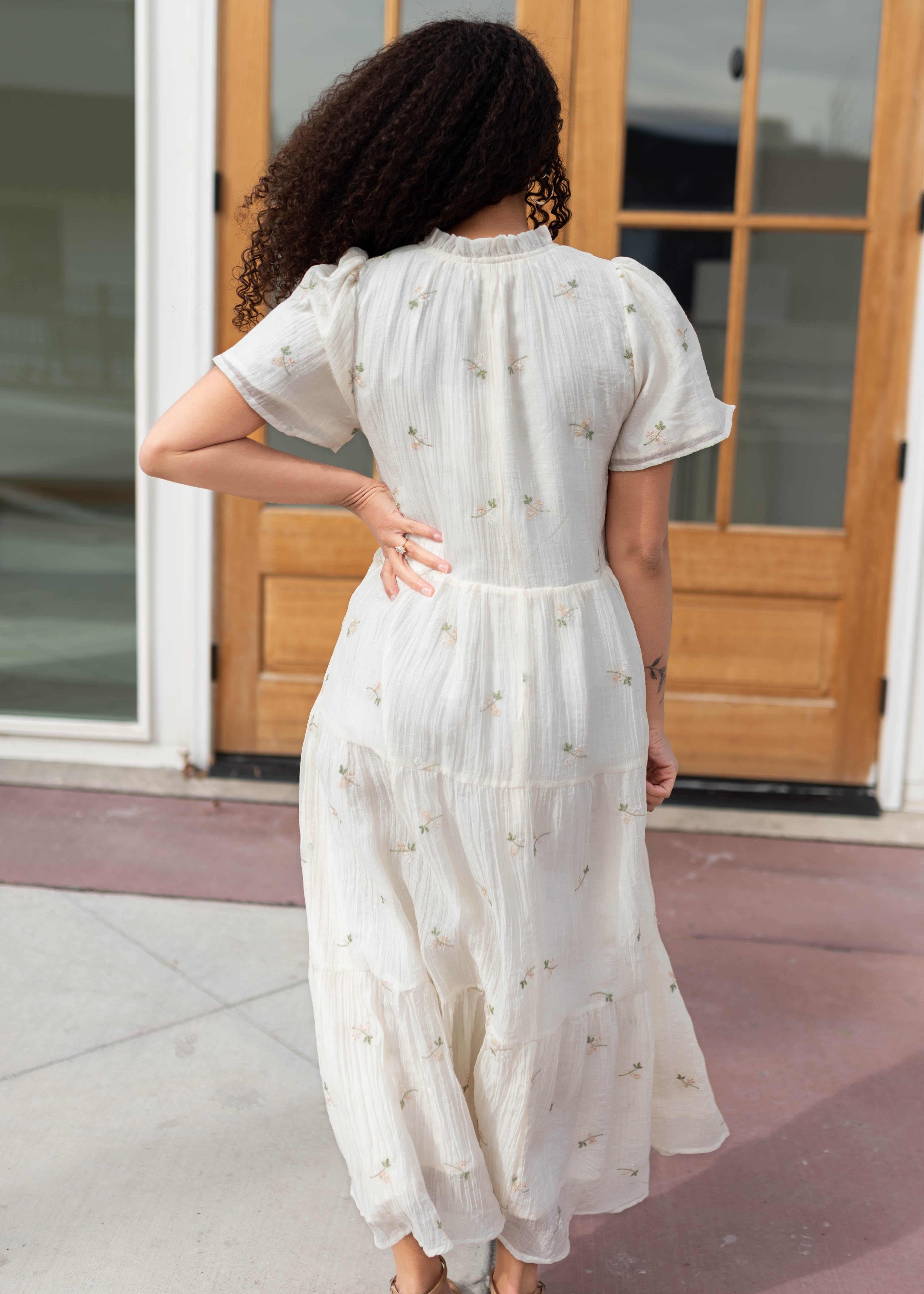 Marilyn Cream Embroidered Dress