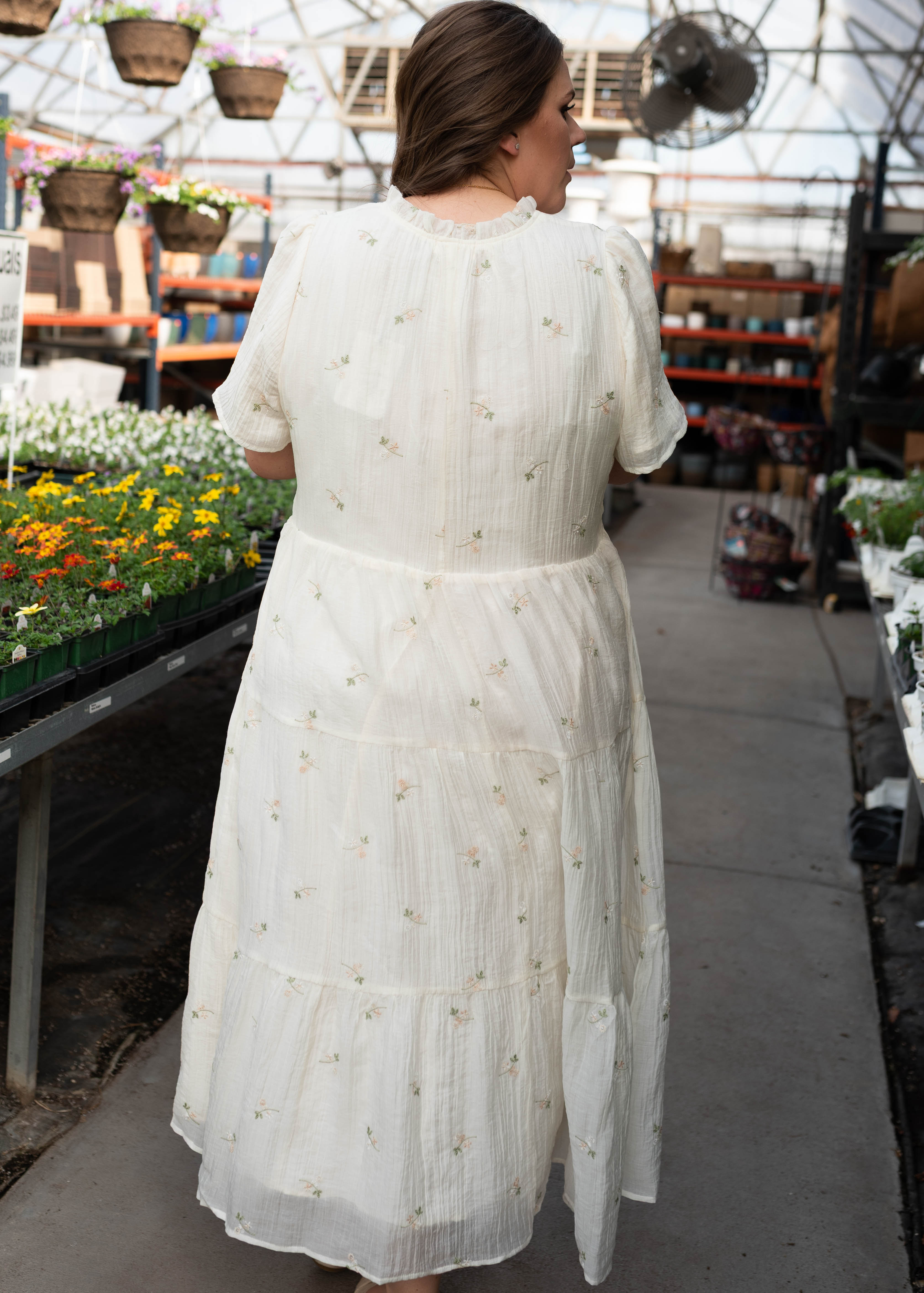 Marilyn Cream Embroidered Dress