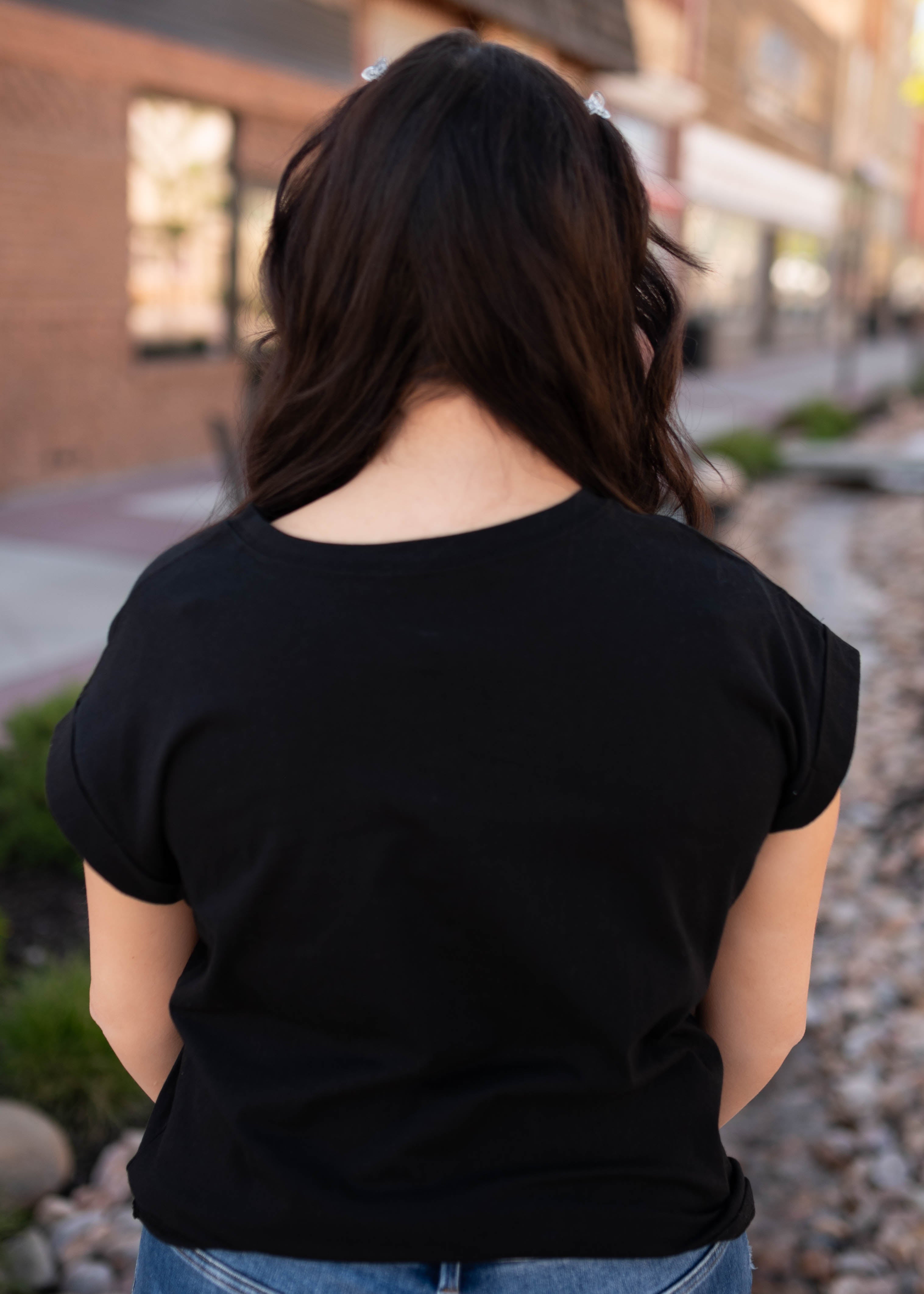 Mazie Black American Flag Top