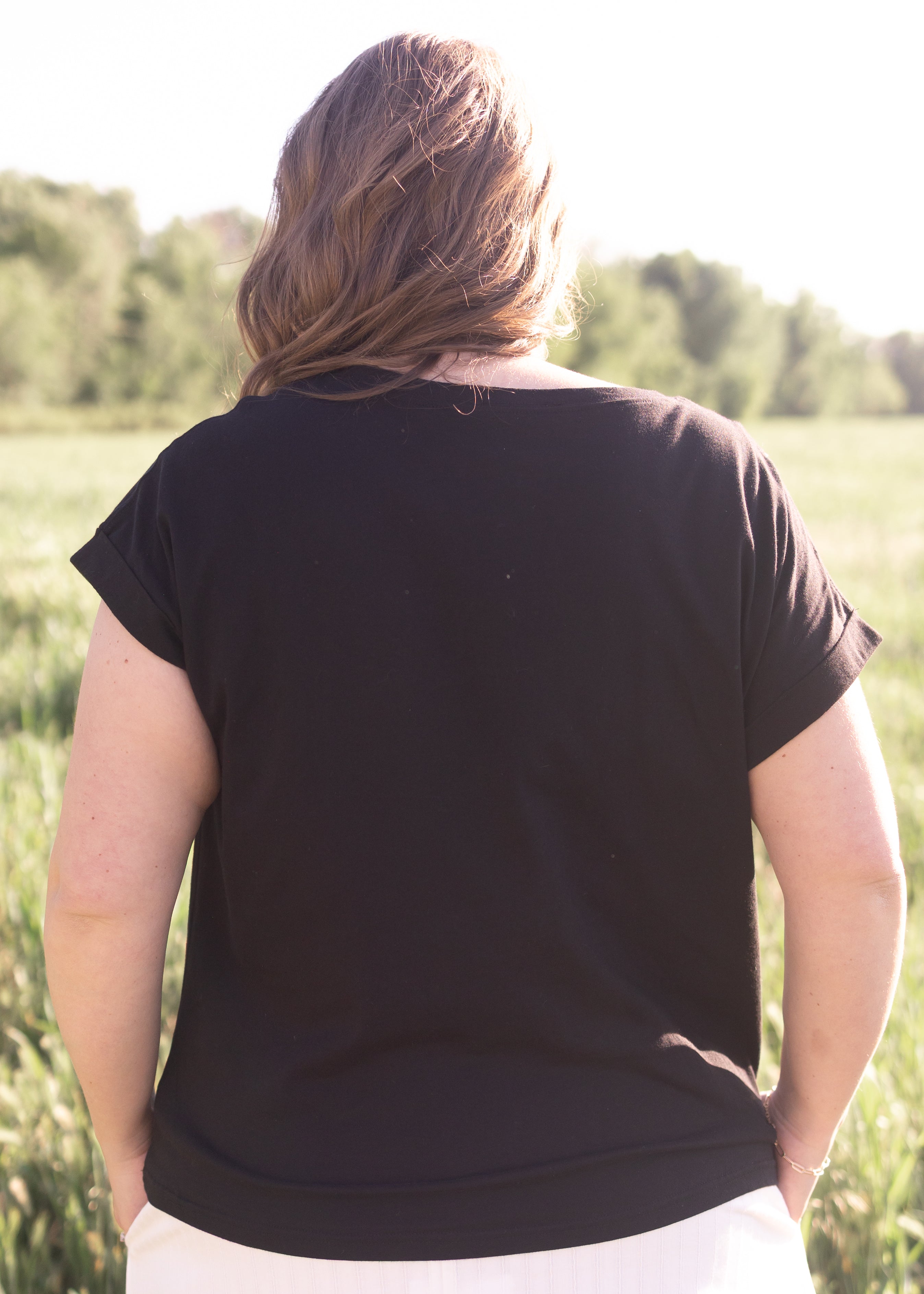 Mazie Black American Flag Top