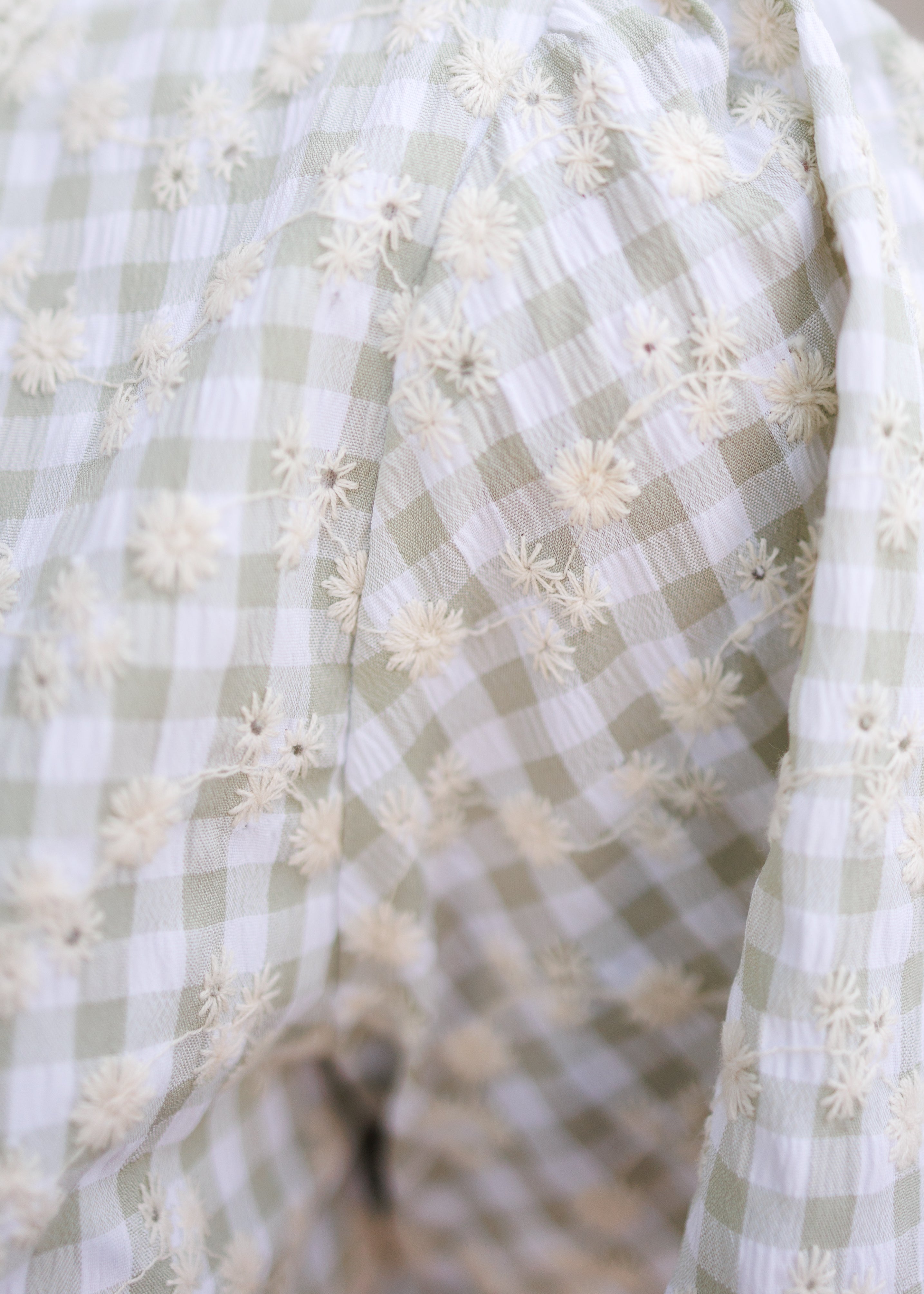 Mckinley Sage Gingham Floral Dress