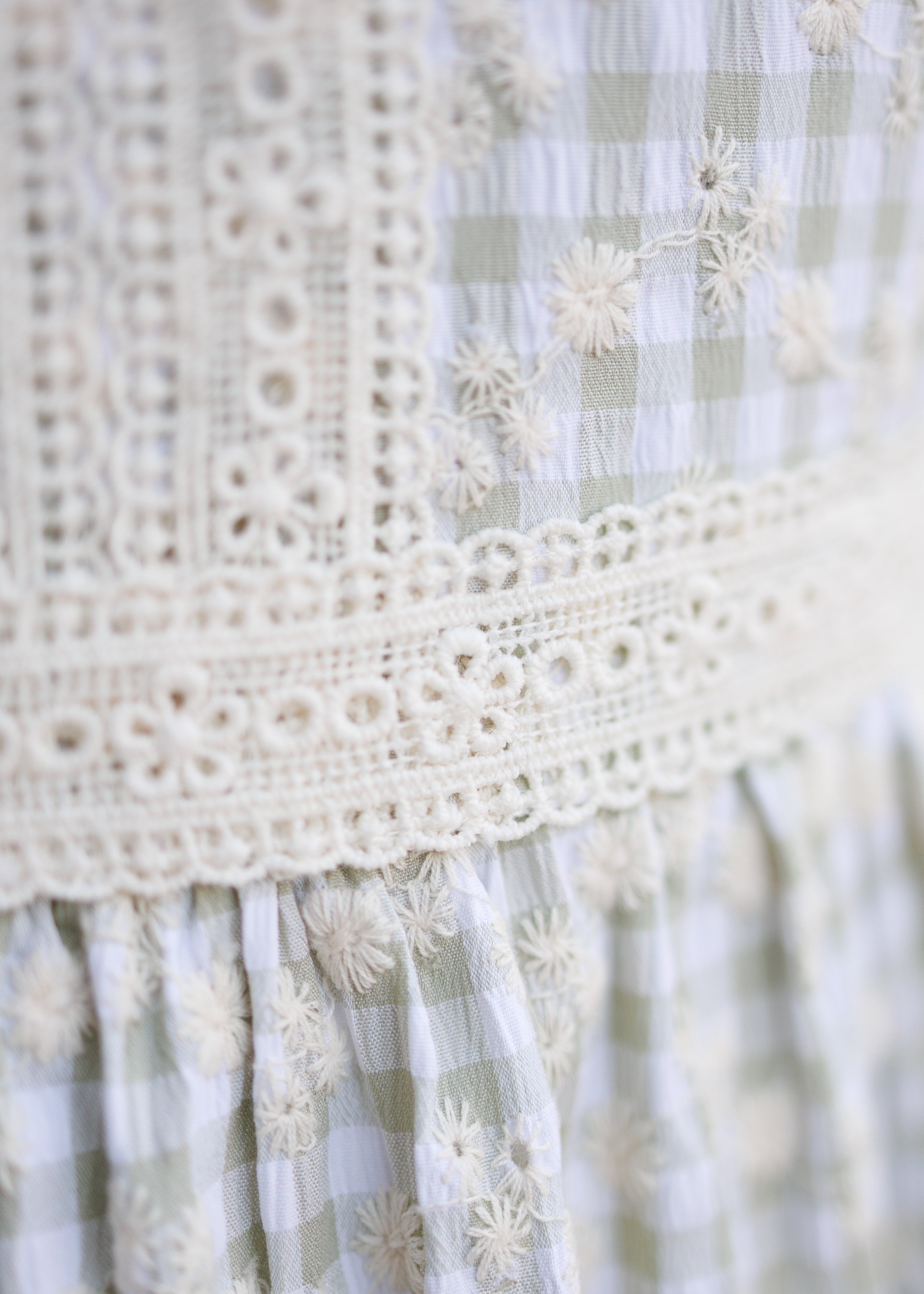 Mckinley Sage Gingham Floral Dress