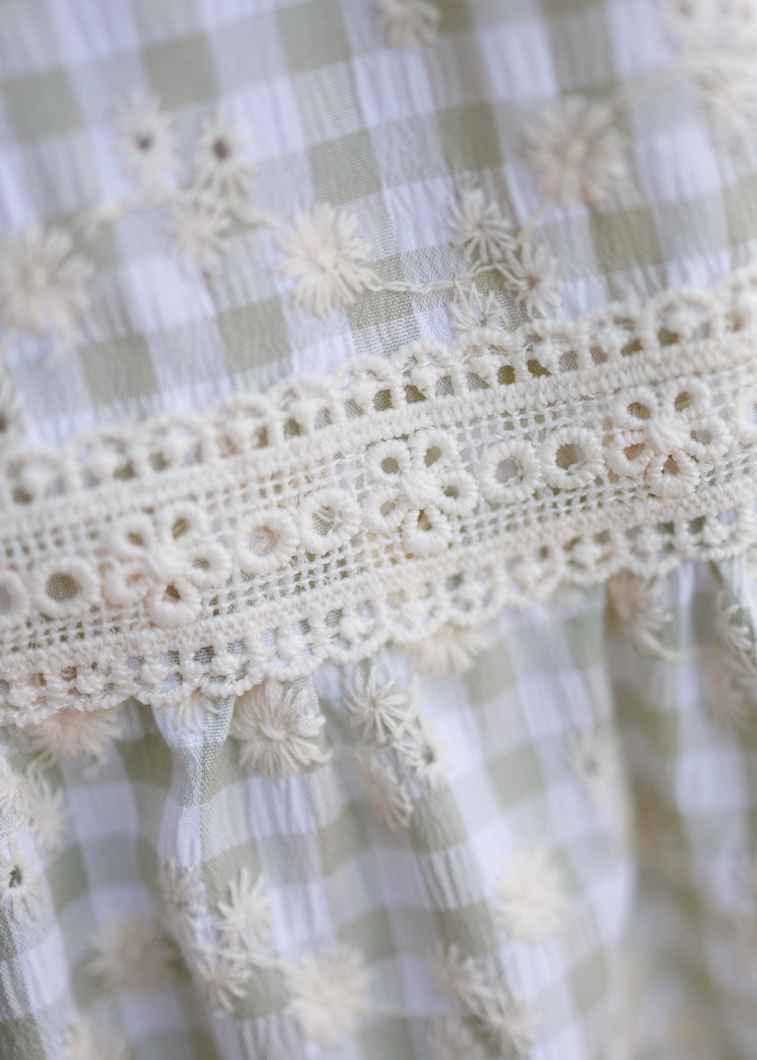 Mckinley Sage Gingham Floral Dress