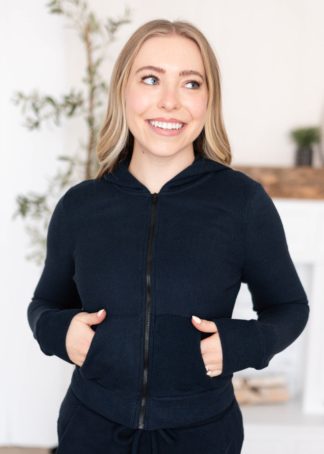 Mckenna Navy Zip Up Jacket
