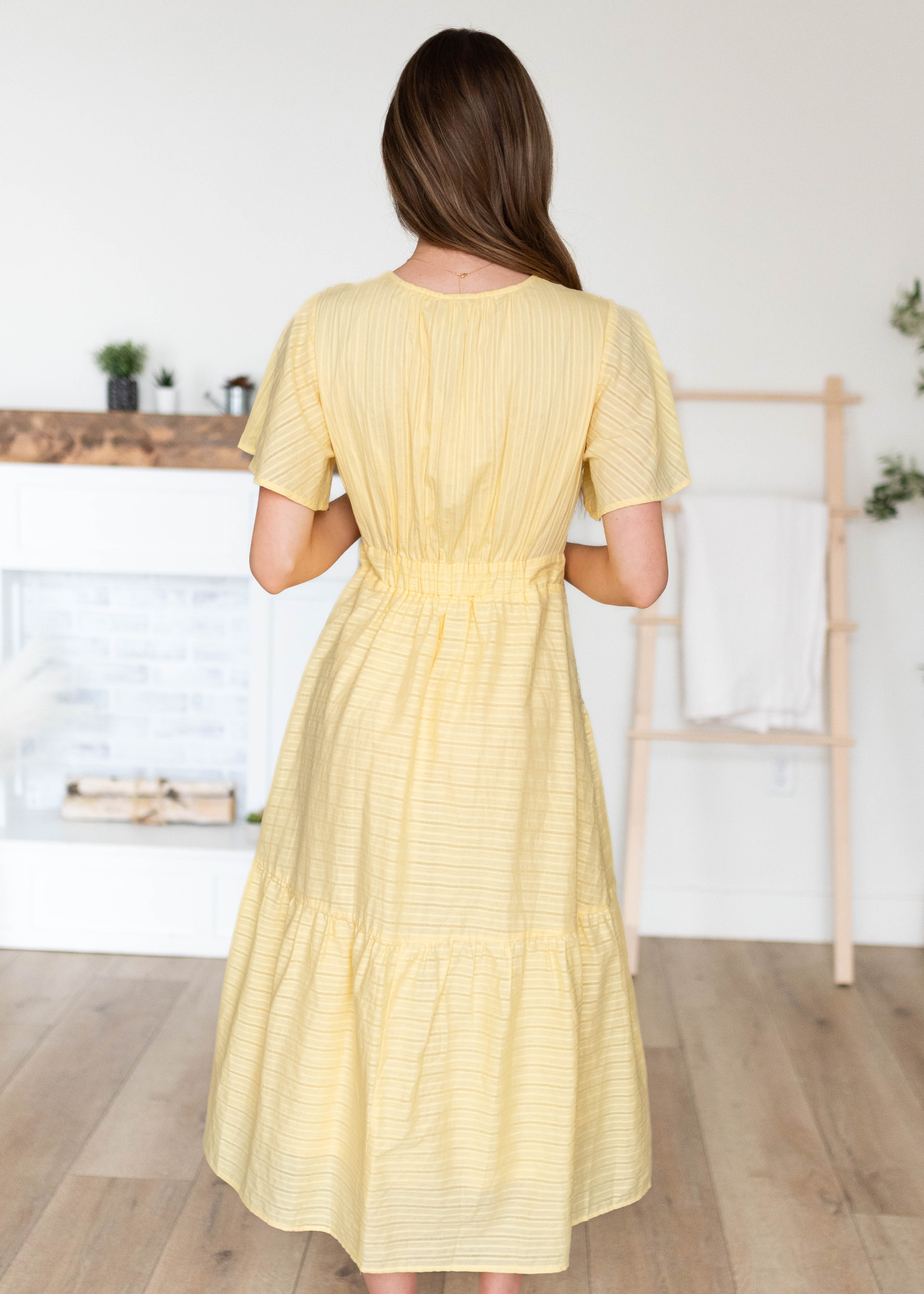 Melanie Yellow Tiered Dress