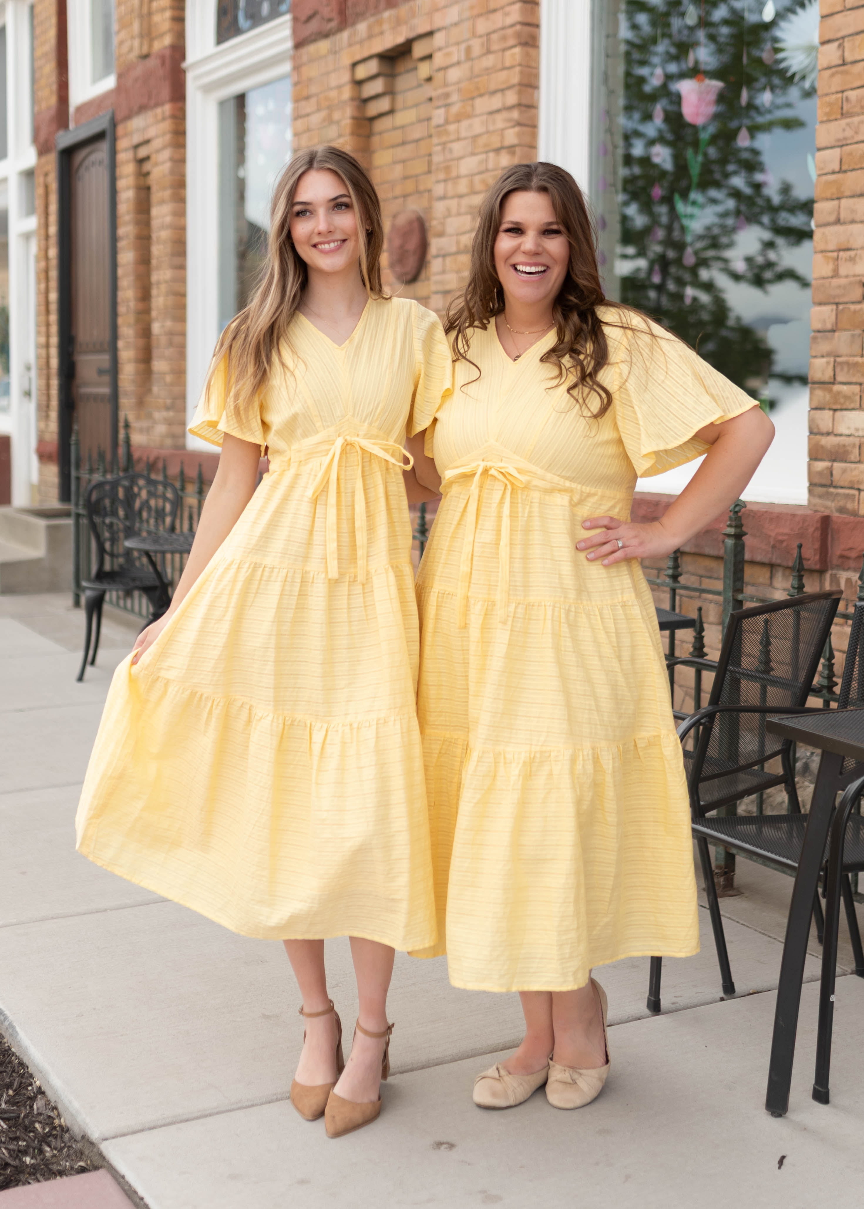 Melanie Yellow Tiered Dress