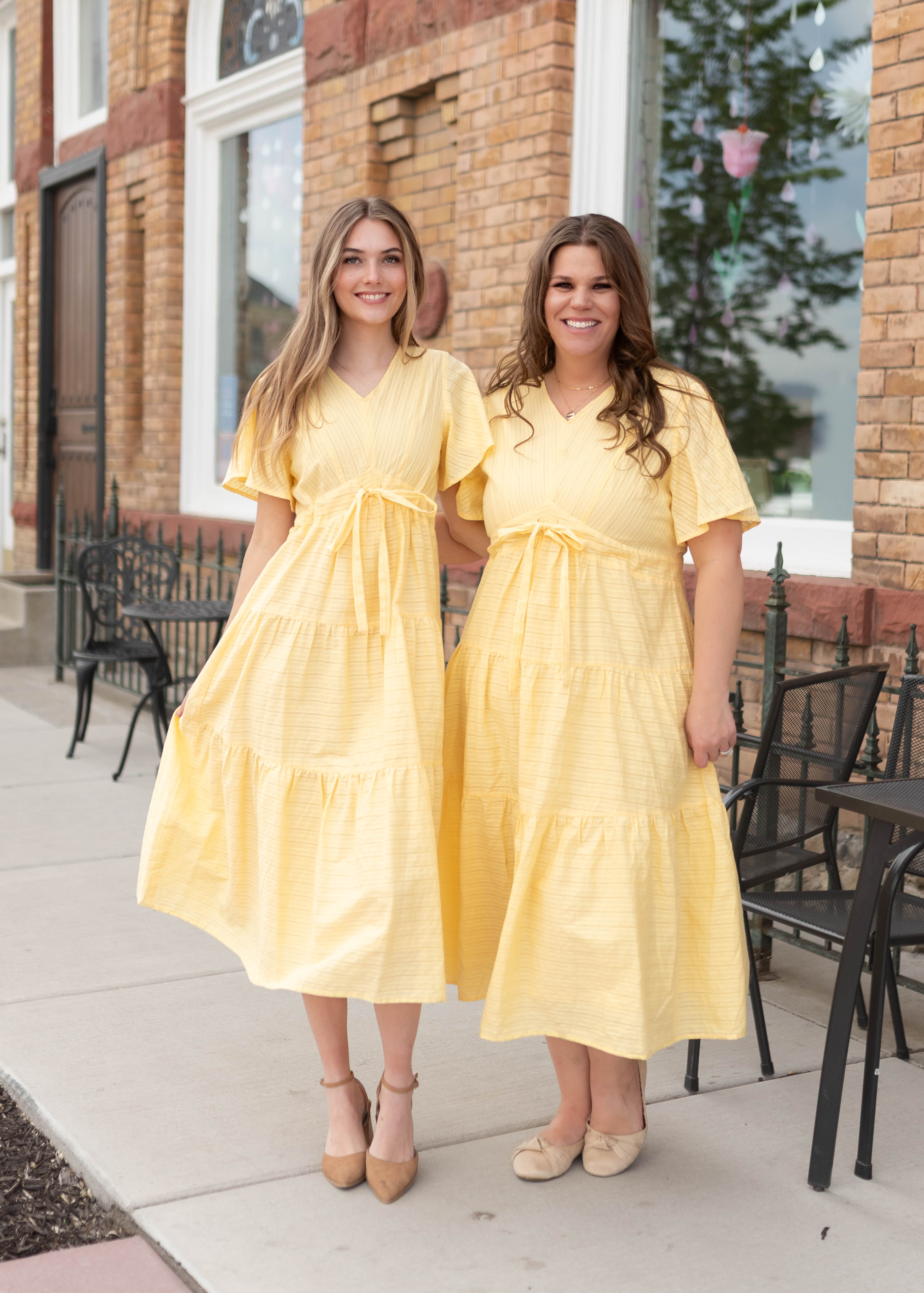 Melanie Yellow Tiered Dress