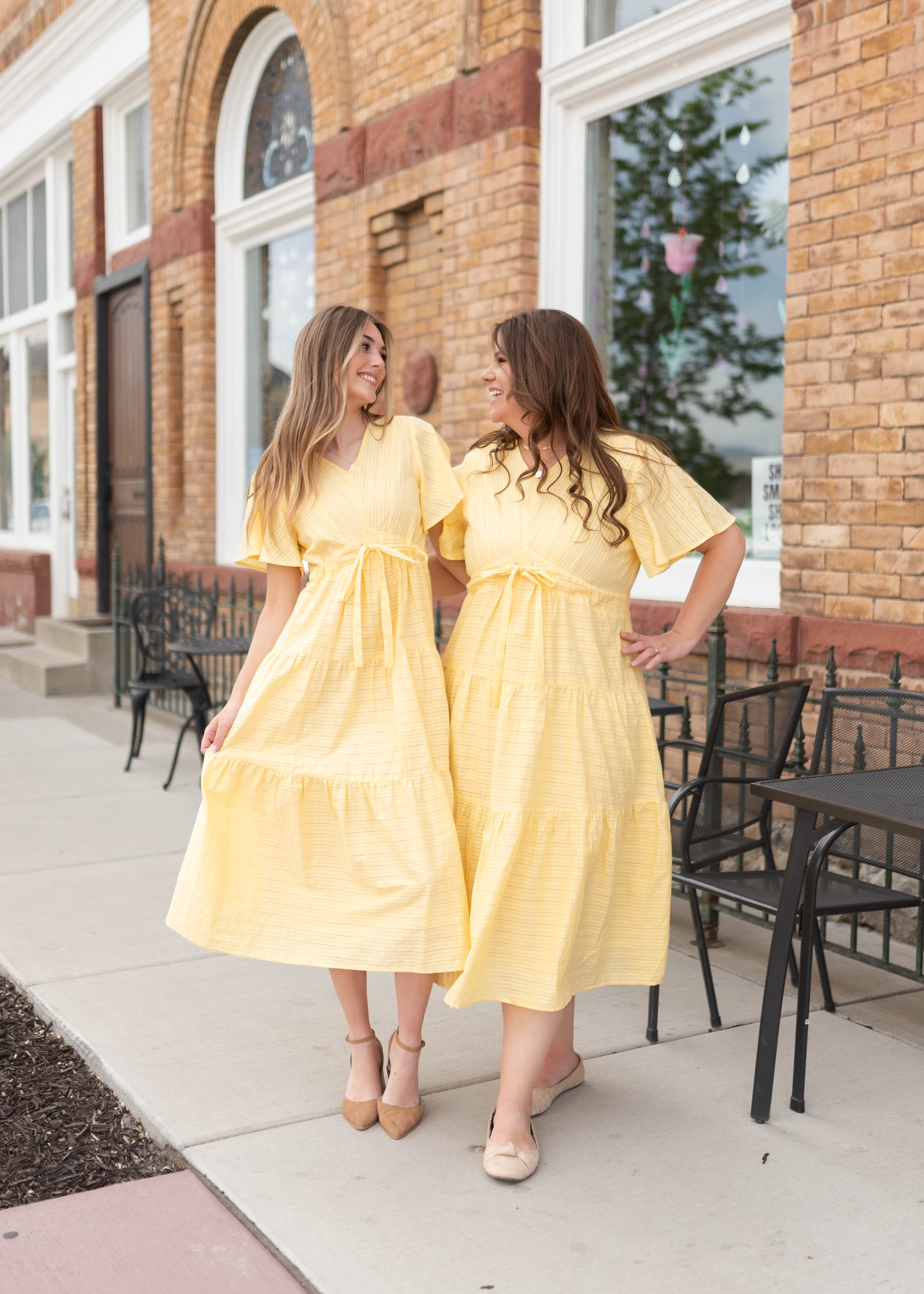 Melanie Yellow Tiered Dress