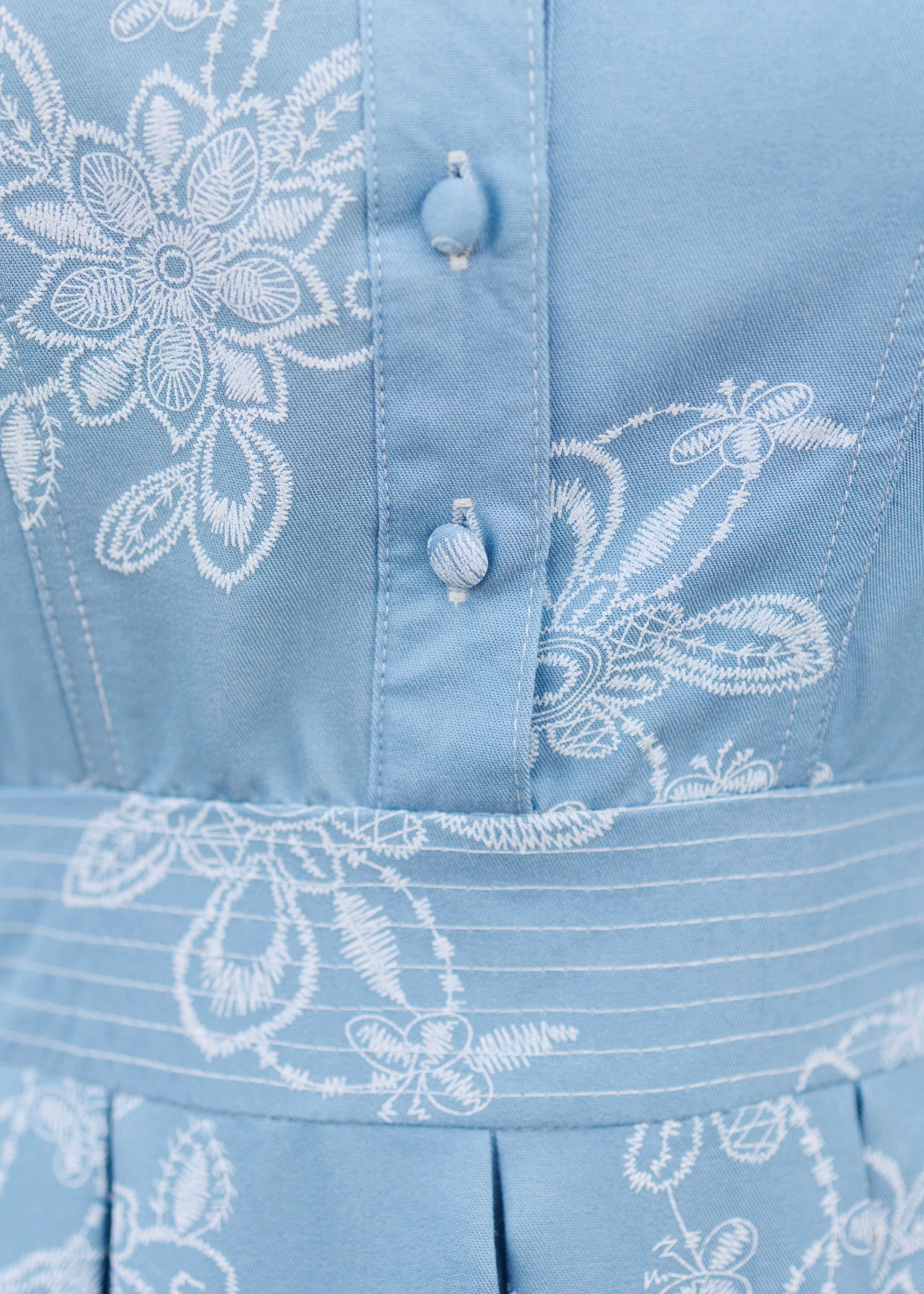Natalia Blue Floral Collared Dress