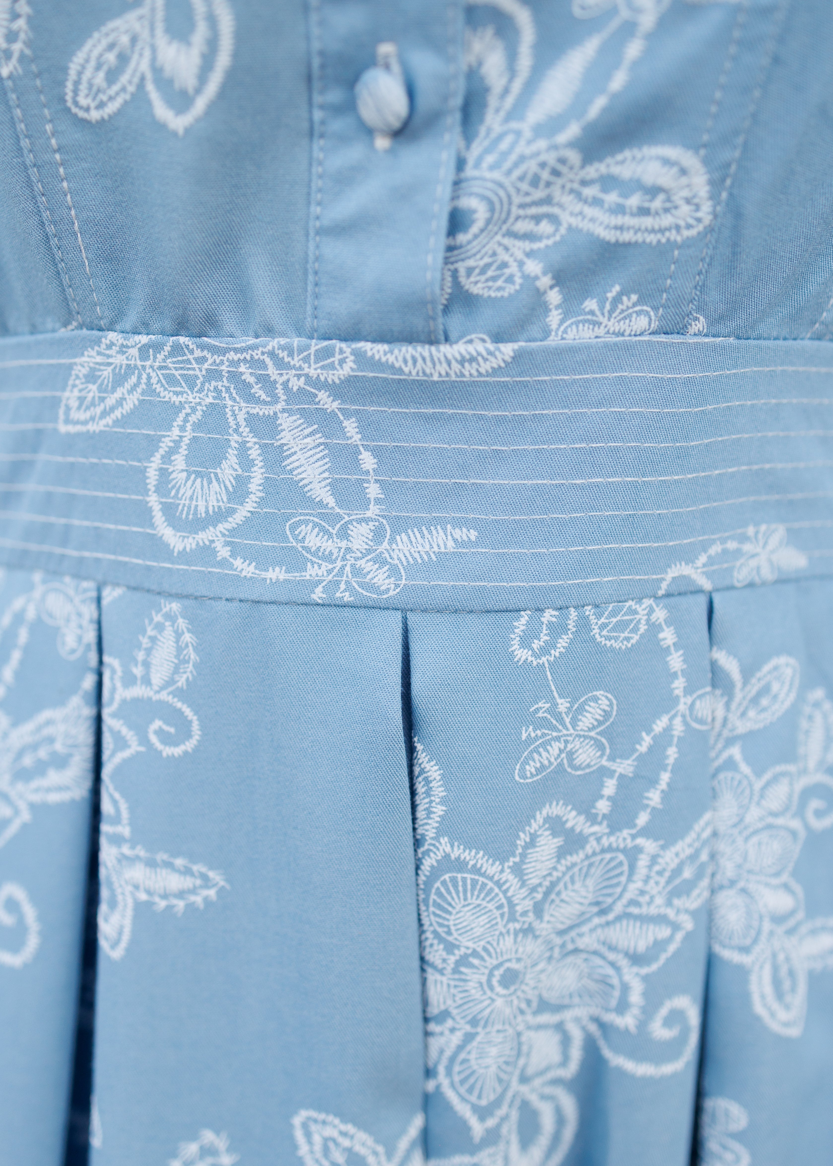 Natalia Blue Floral Collared Dress