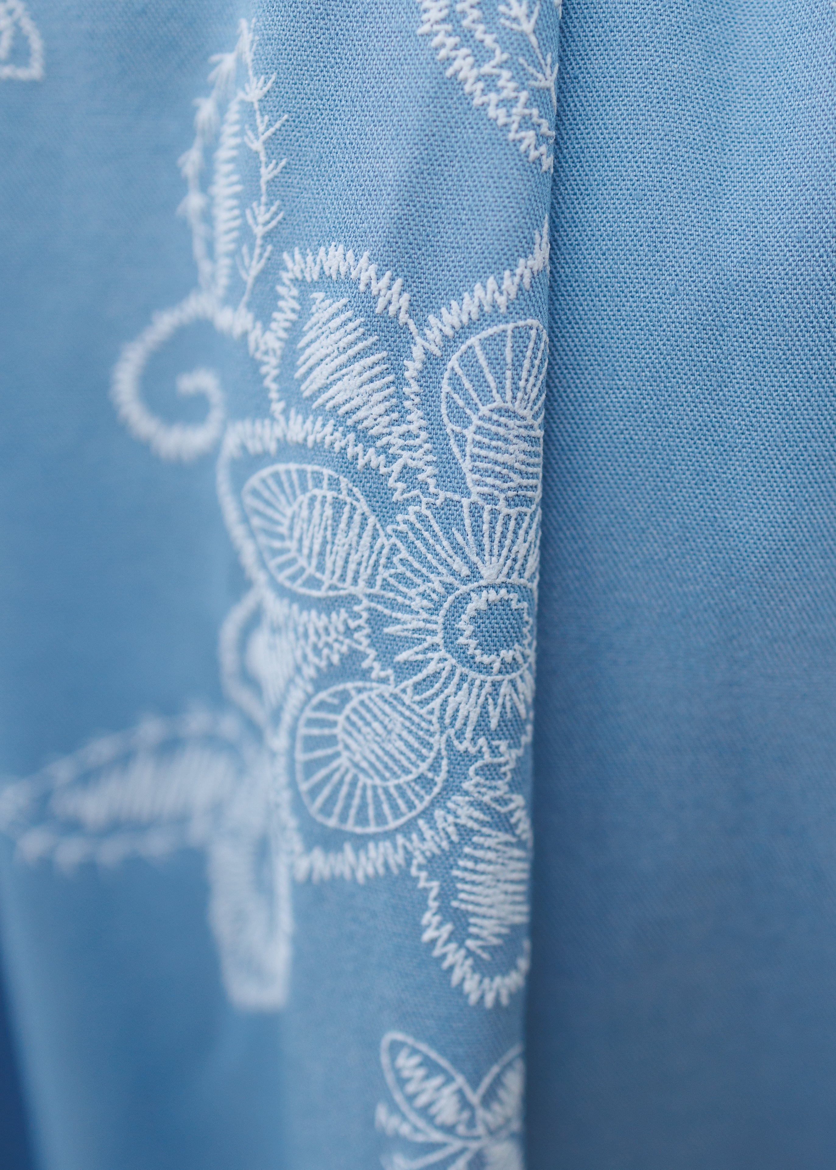 Natalia Blue Floral Collared Dress