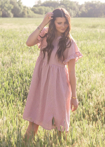 Remy Mauve Gingham Dress