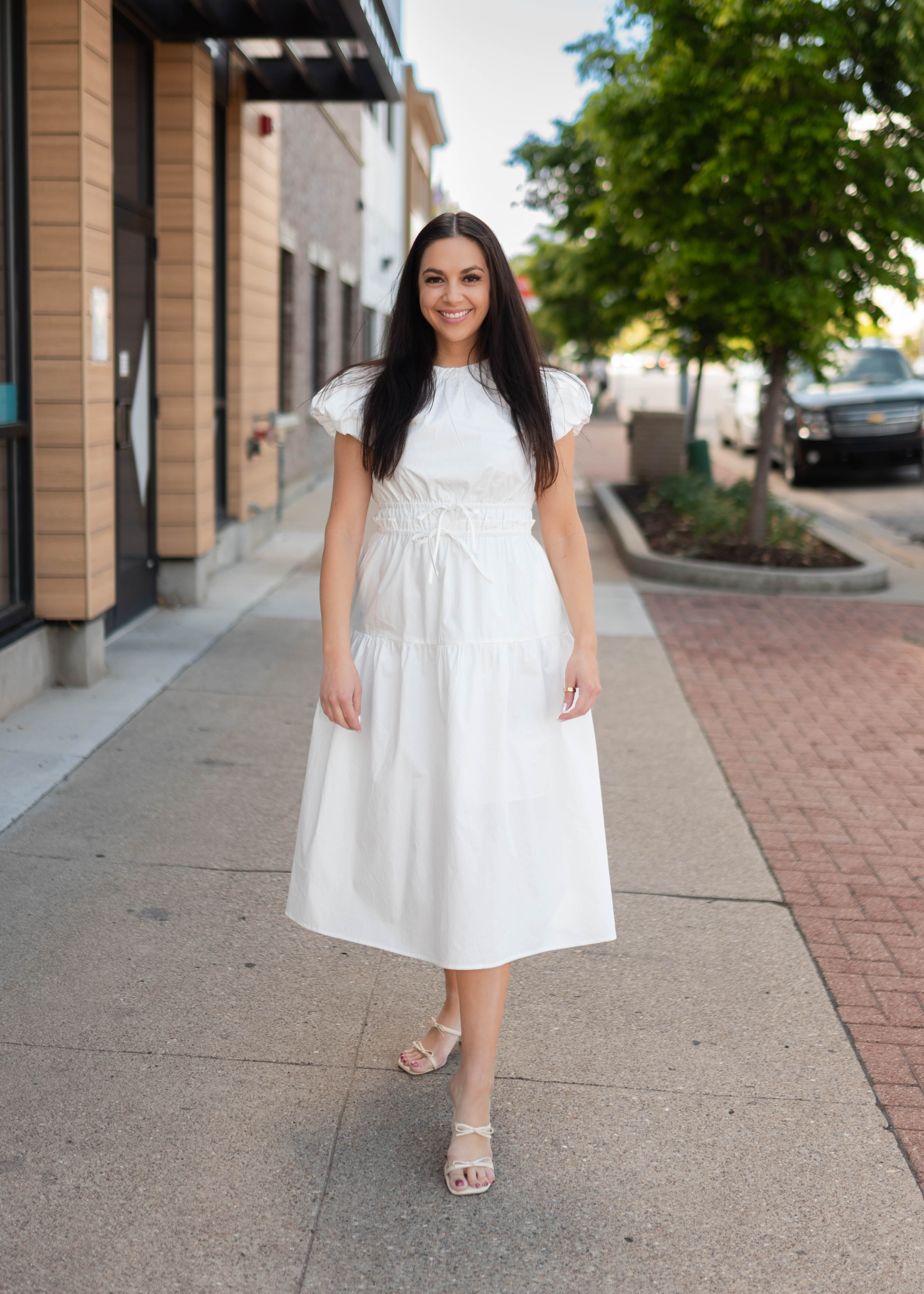 Parker White Tiered Dress