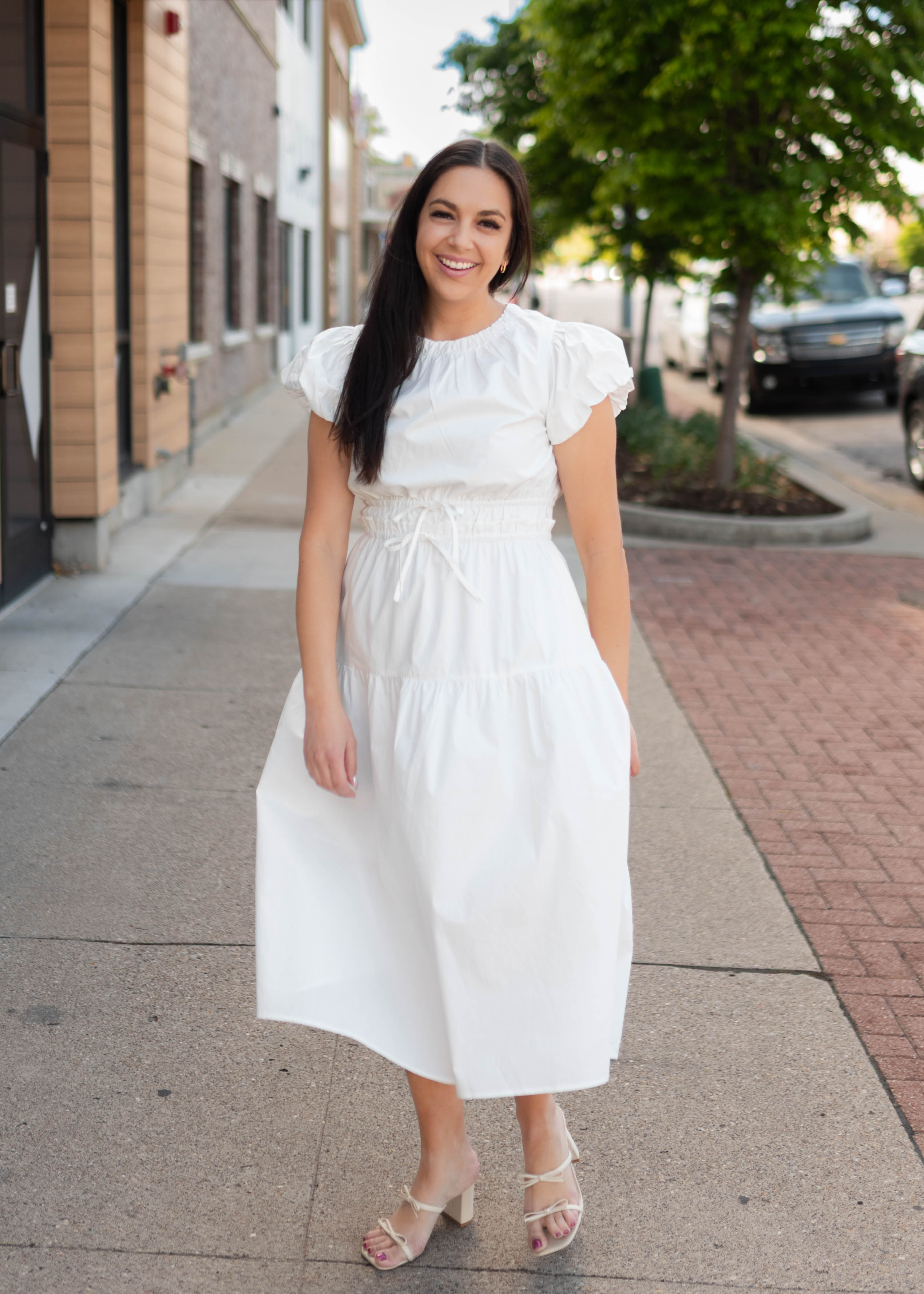 Parker White Tiered Dress