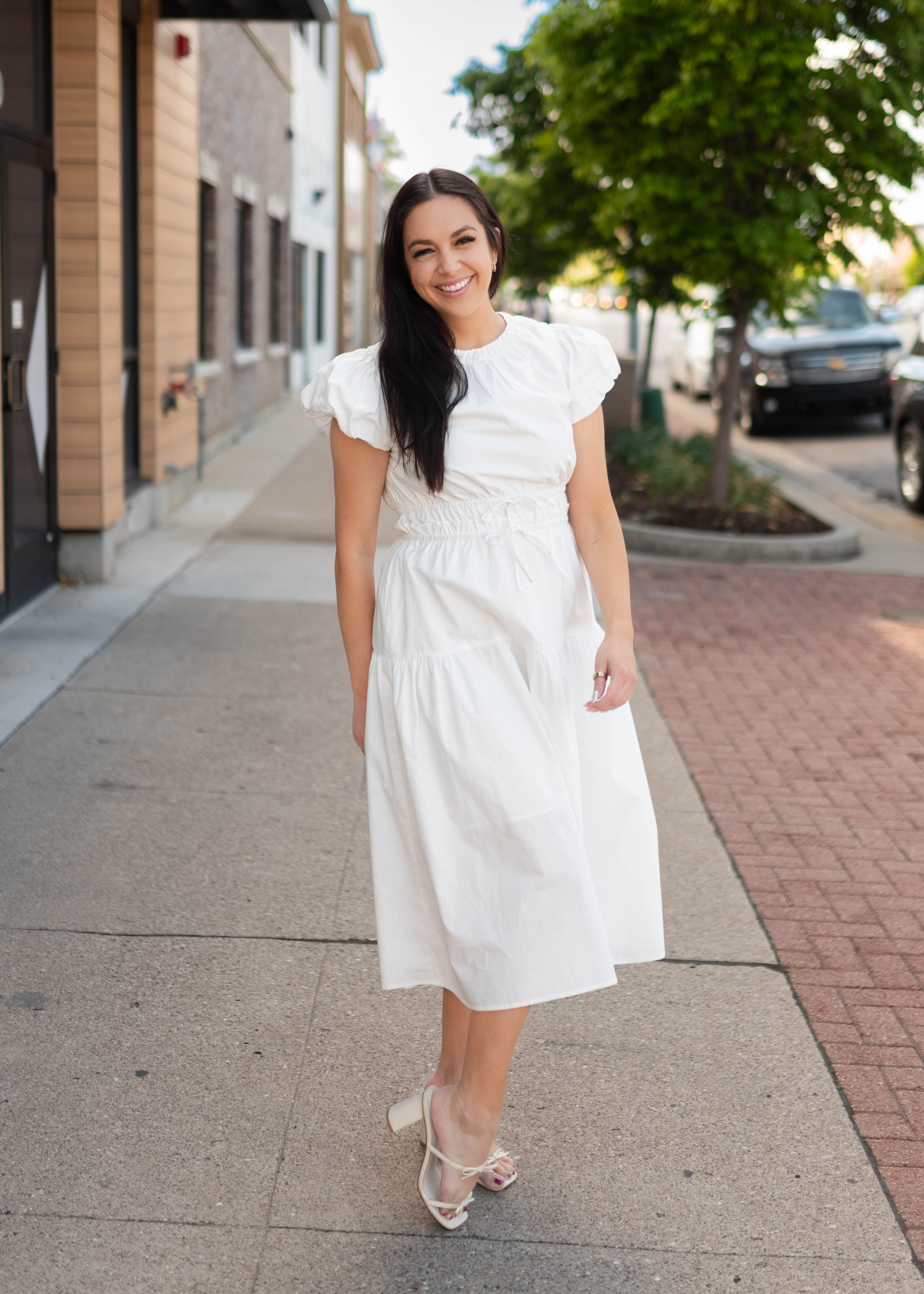 Parker White Tiered Dress