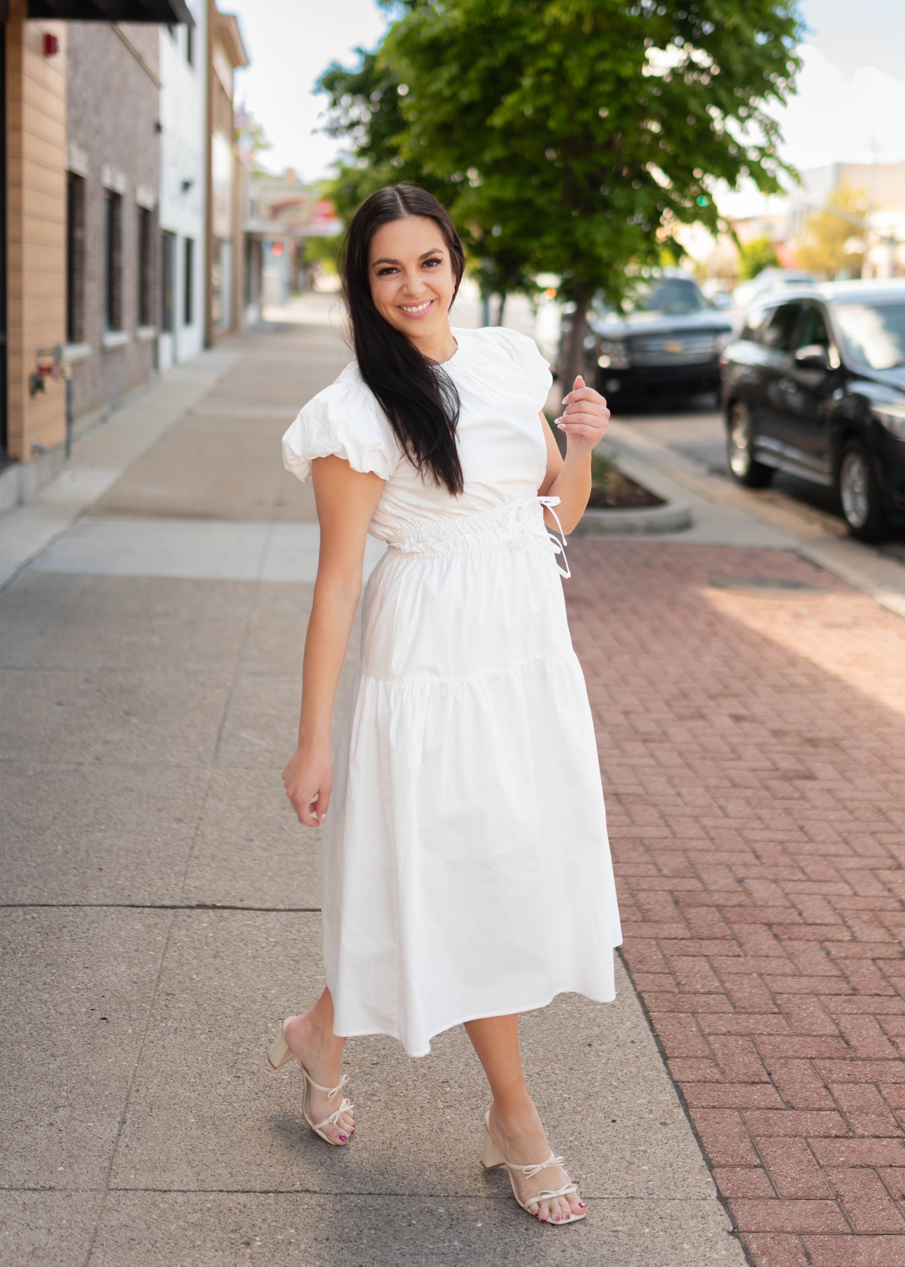 Parker White Tiered Dress