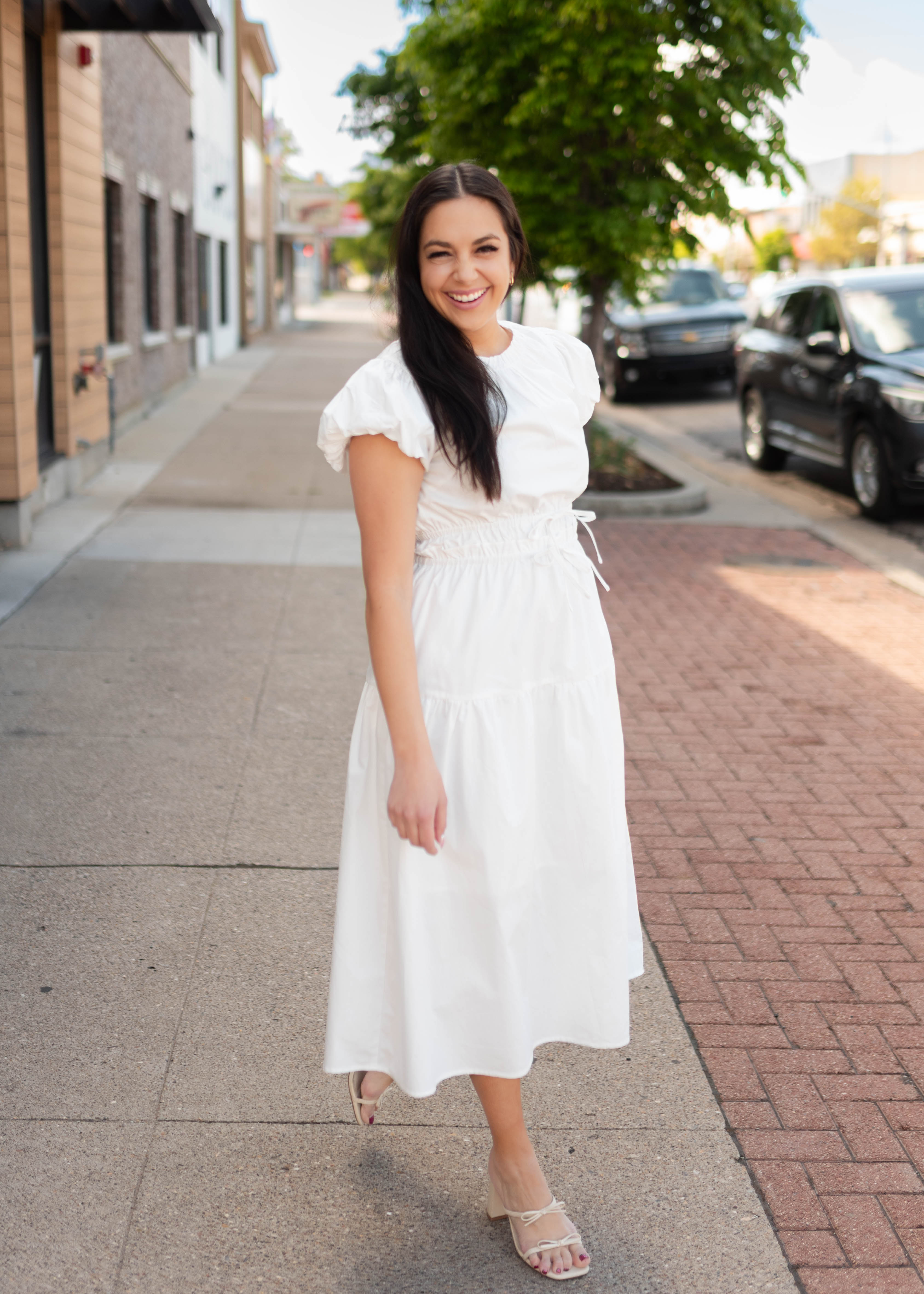 Parker White Tiered Dress