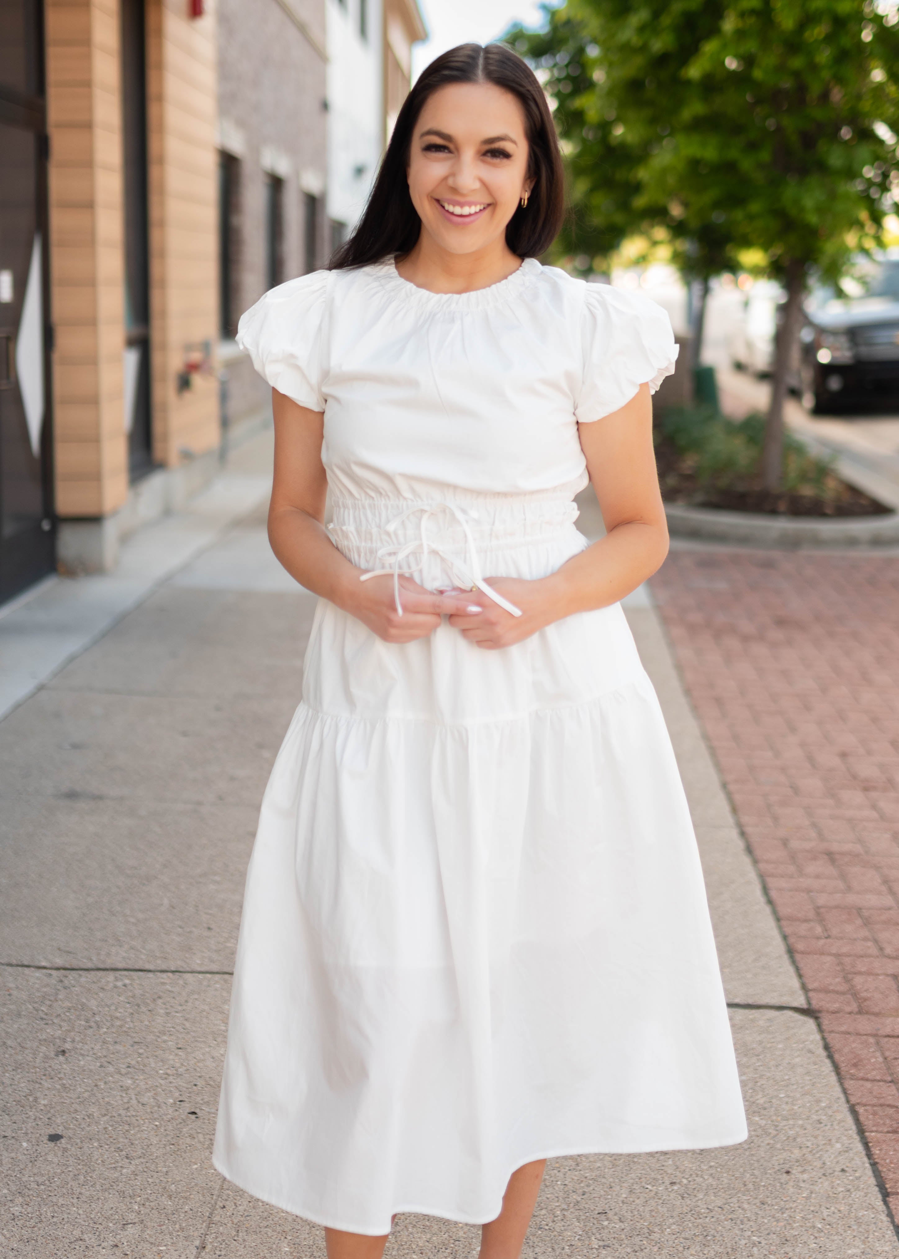 Parker White Tiered Dress