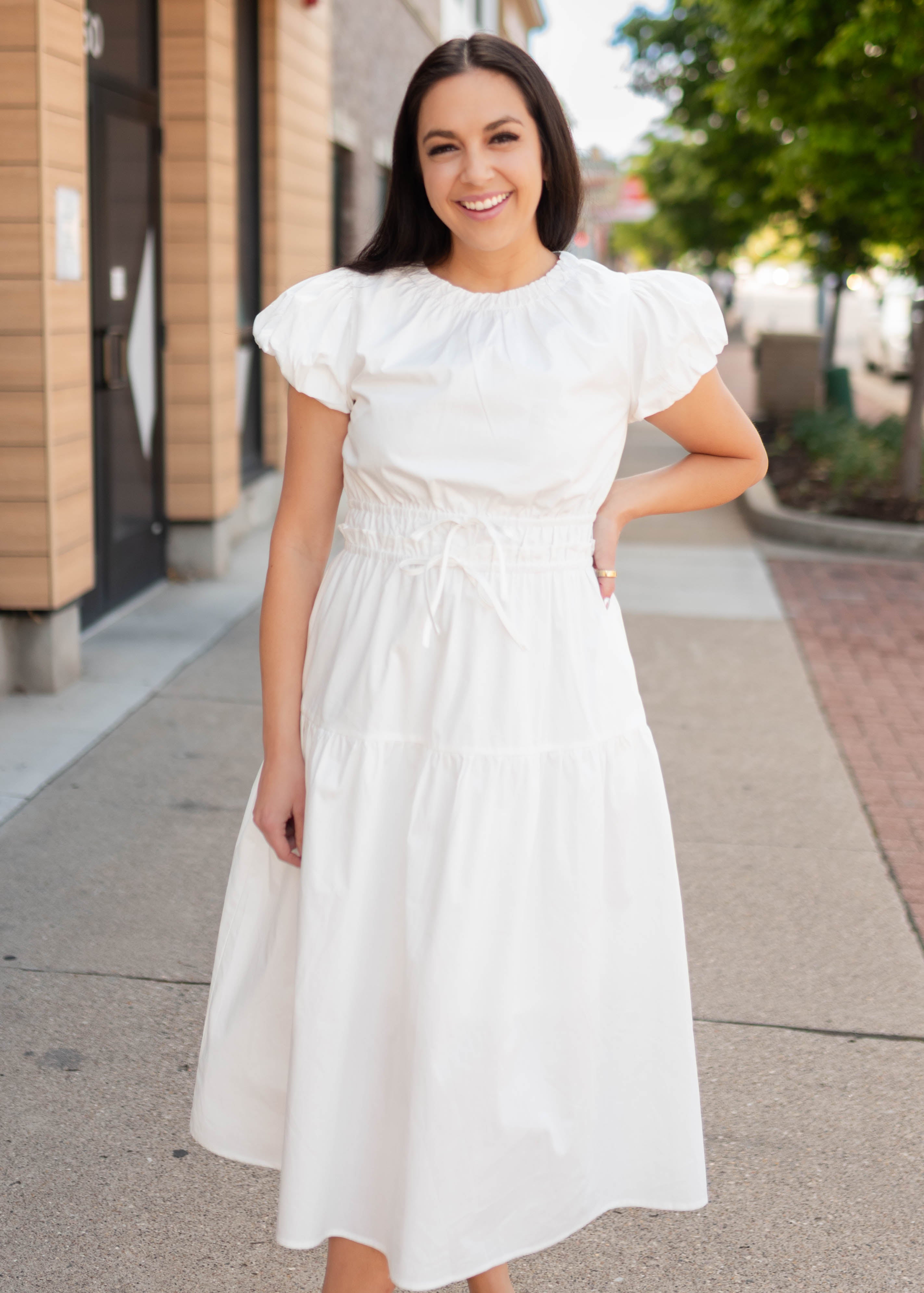 Parker White Tiered Dress