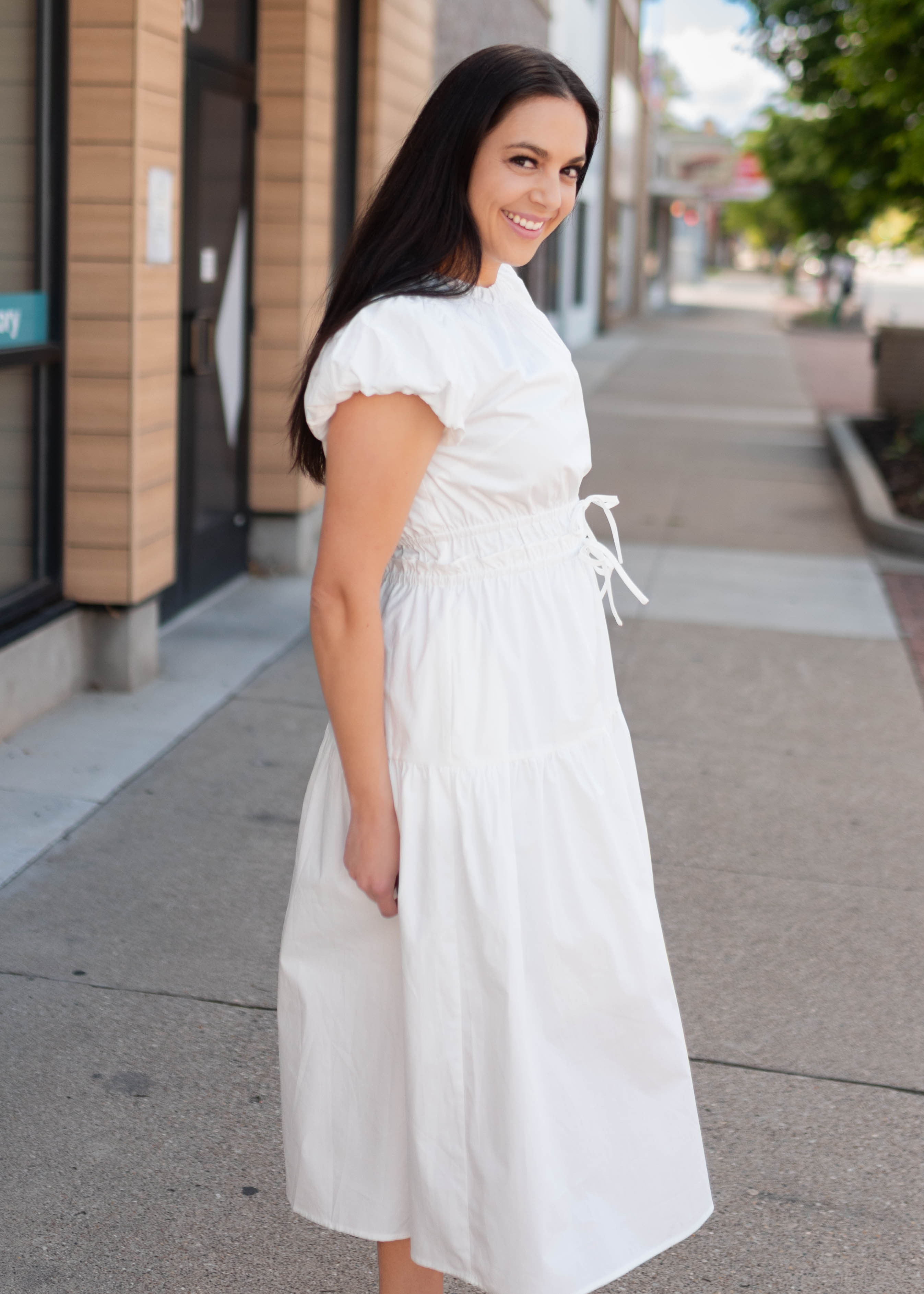 Parker White Tiered Dress