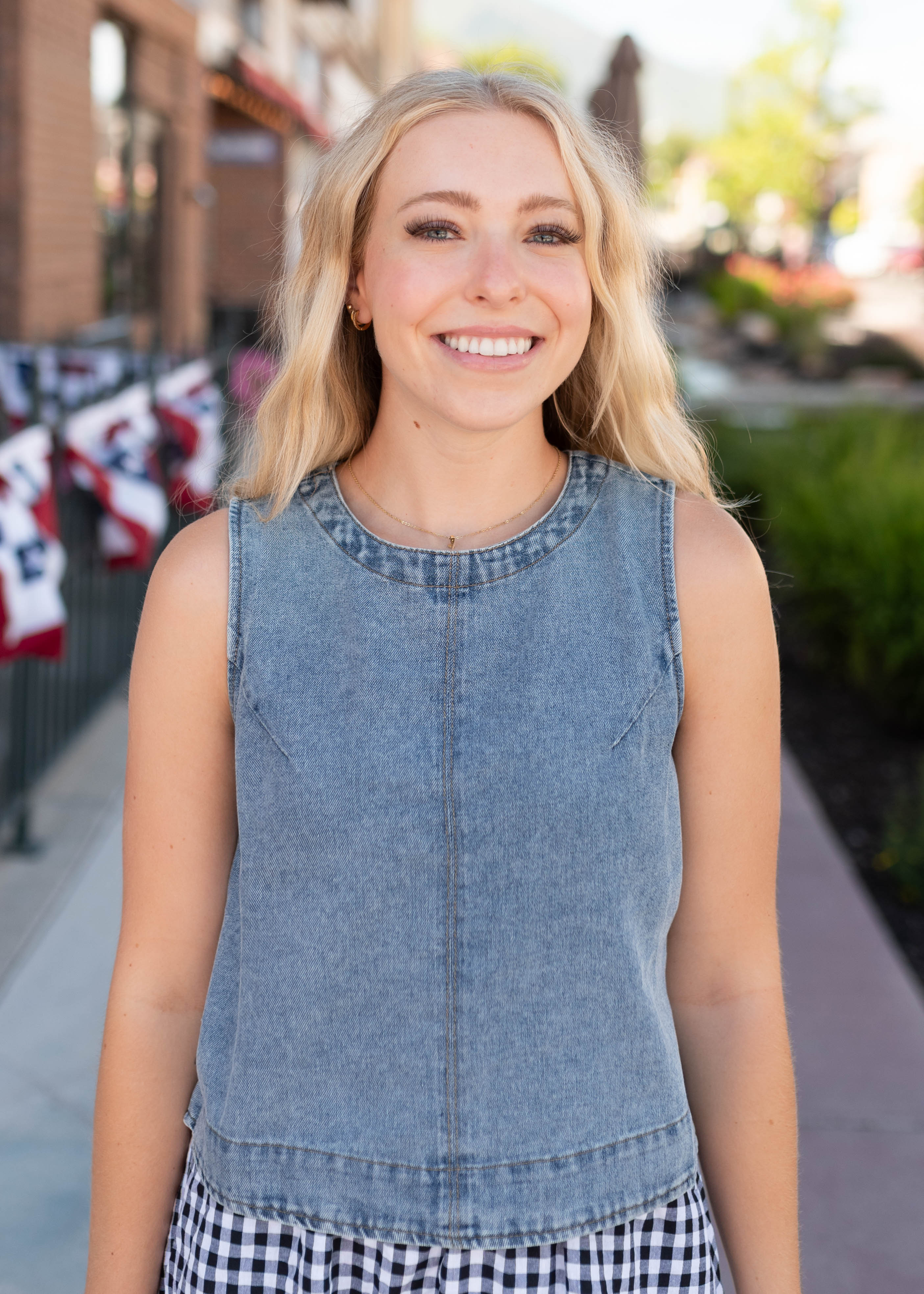 Peyton Chambray Sleeveless Top