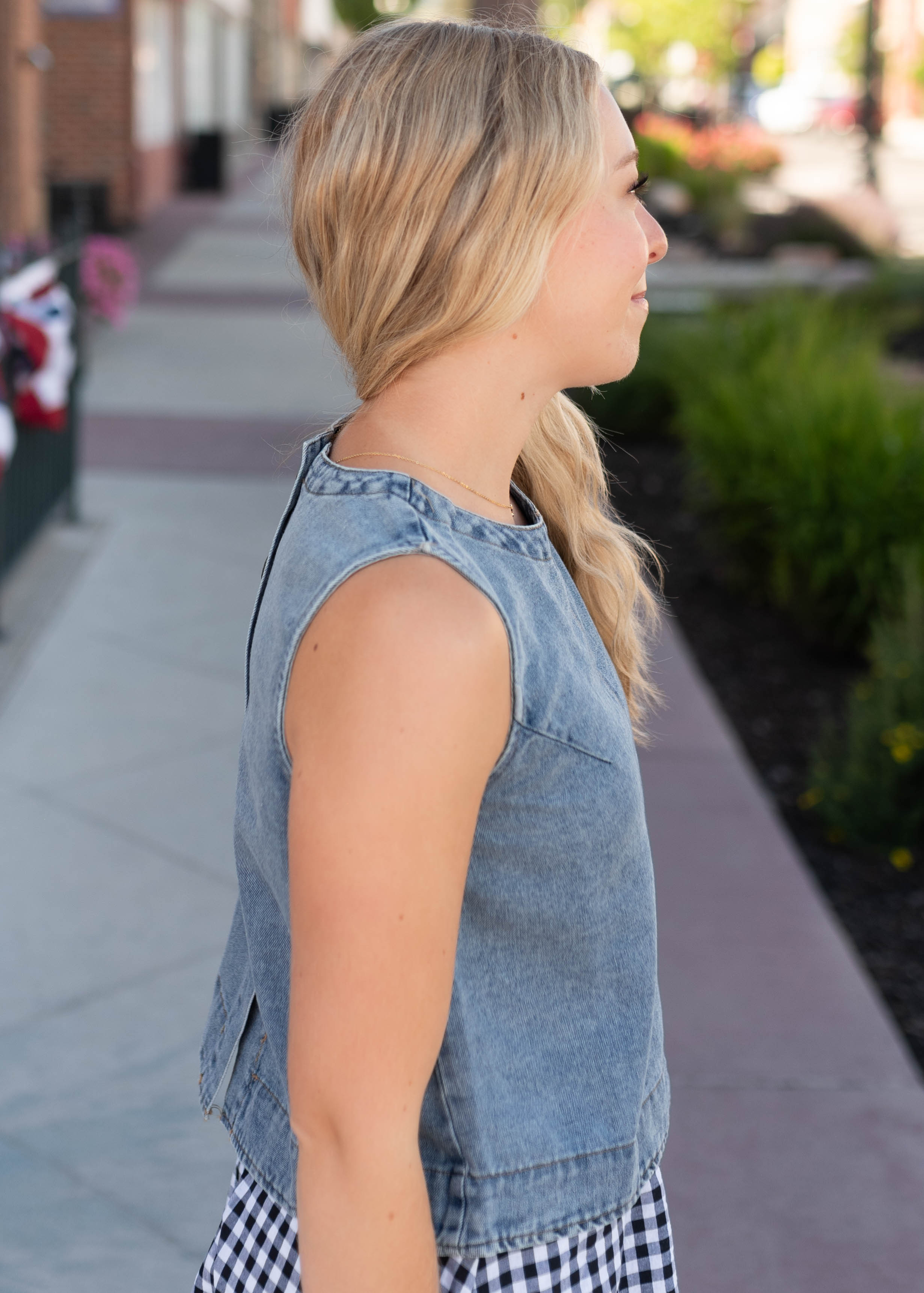 Peyton Chambray Sleeveless Top